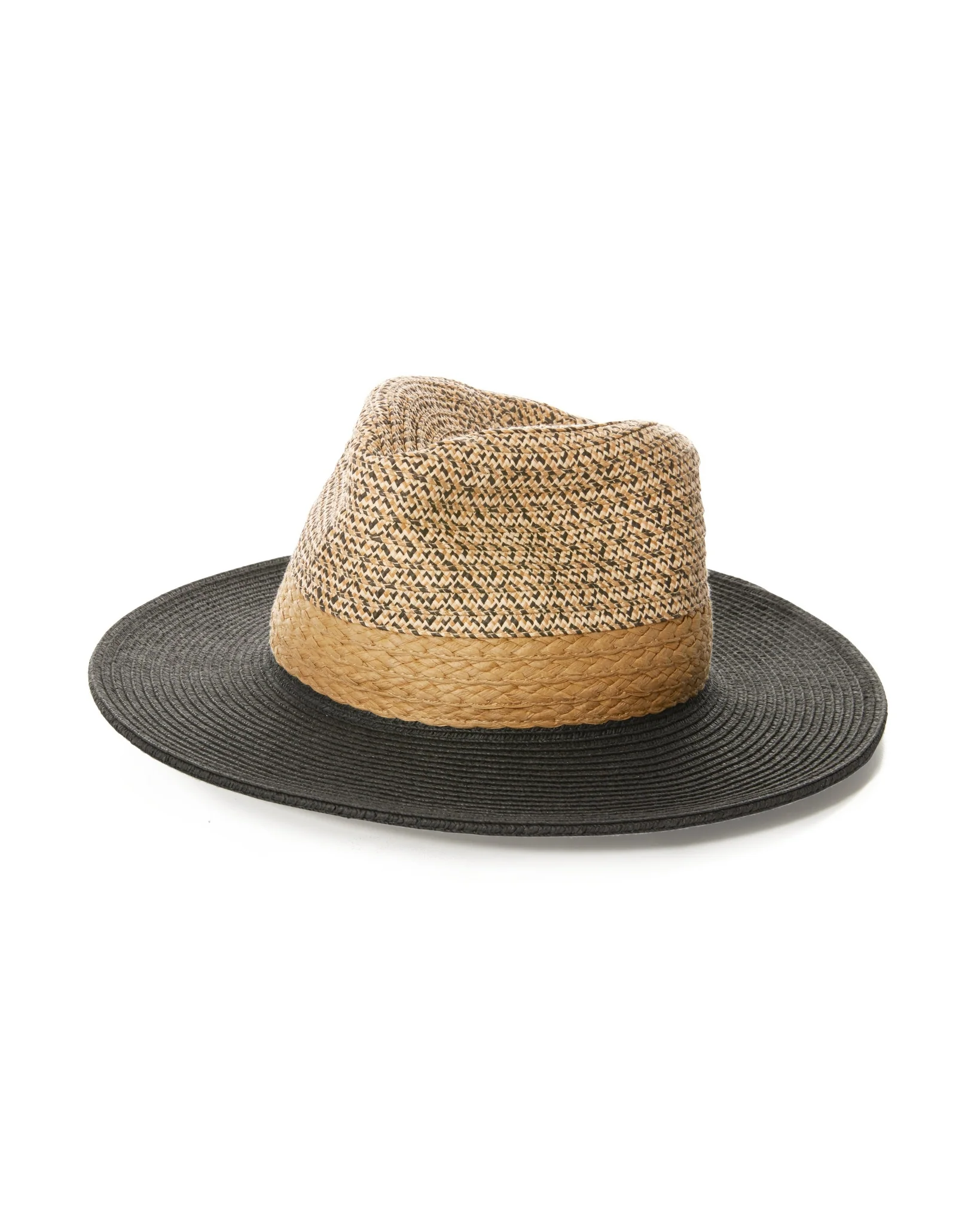 Braided Straw Hat Black/Natural - Mycitystee