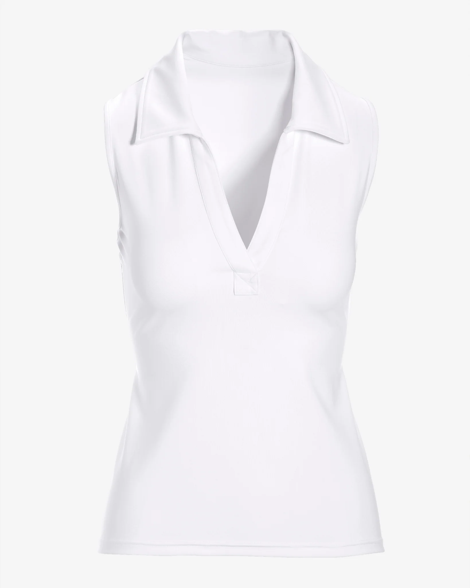 B-Active Sleeveless Polo Top Pure White - Mycitystee
