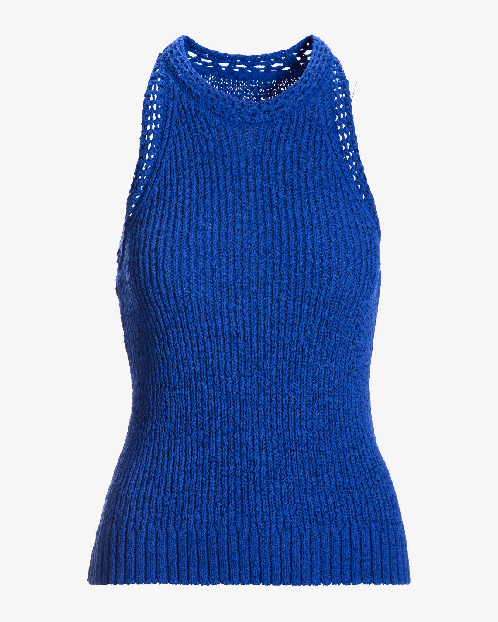High Neck Sweater Tank Dazzling Blue - Mycitystee