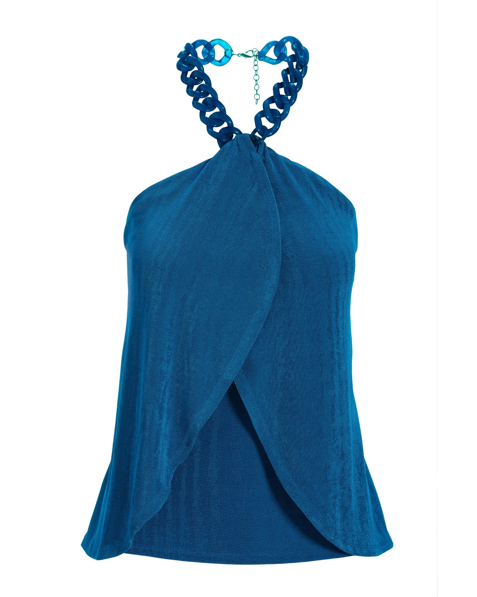 Slinky Chain High Neck Tank Blue - Mycitystee