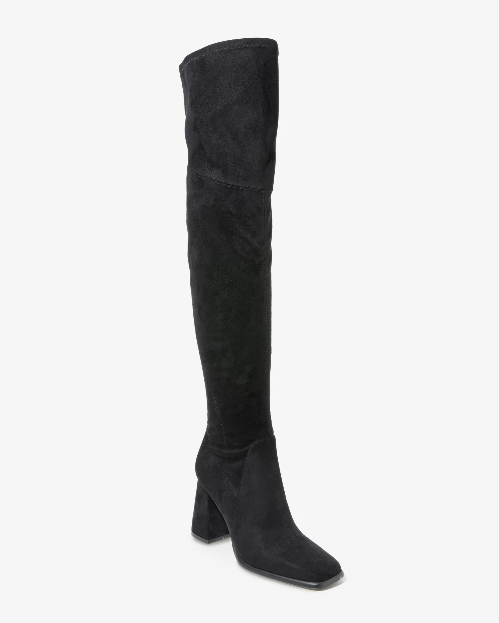 Over the Knee Square Toe Boot Black - Mycitystee