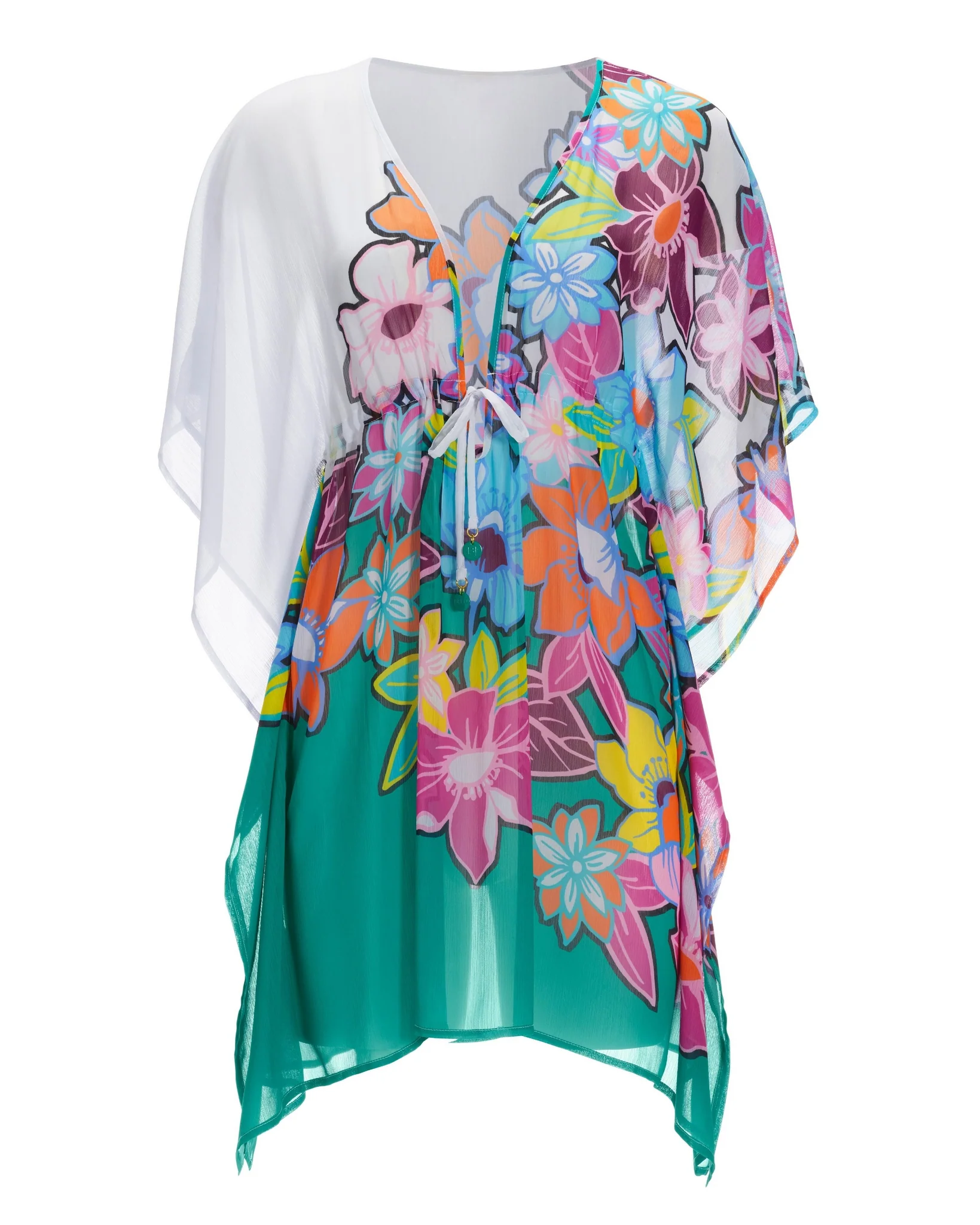 Bright Floral Chiffon Caftan Multi - Mycitystee