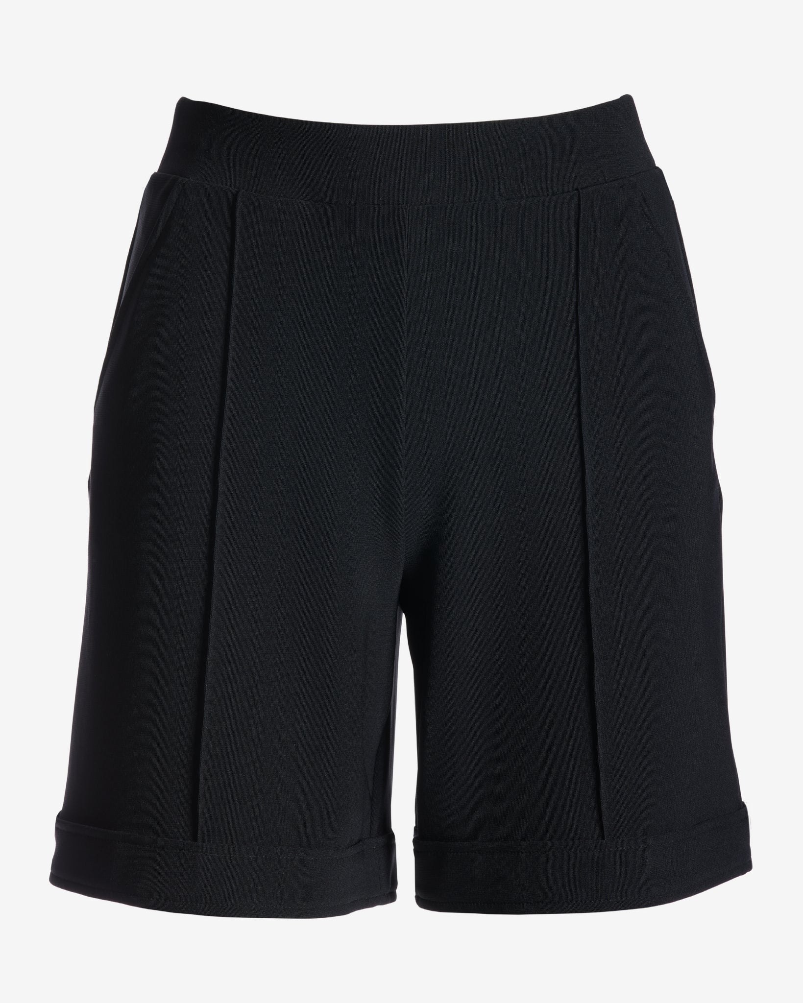 Beyond Travel 7 Inch Cuffed Trouser Shorts Jet Black - Mycitystee