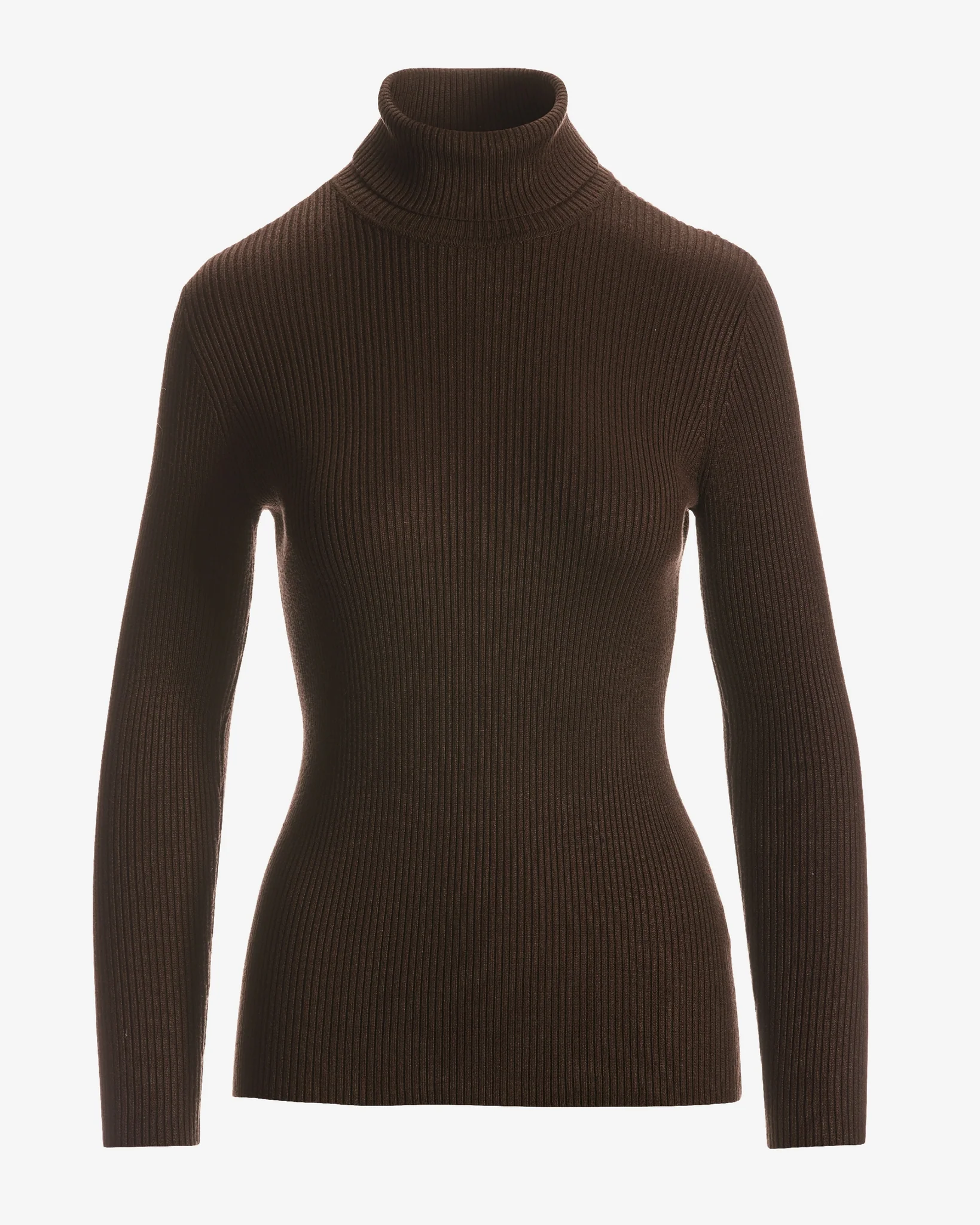 Ribbed Turtleneck Sweater Safari Brown - Mycitystee