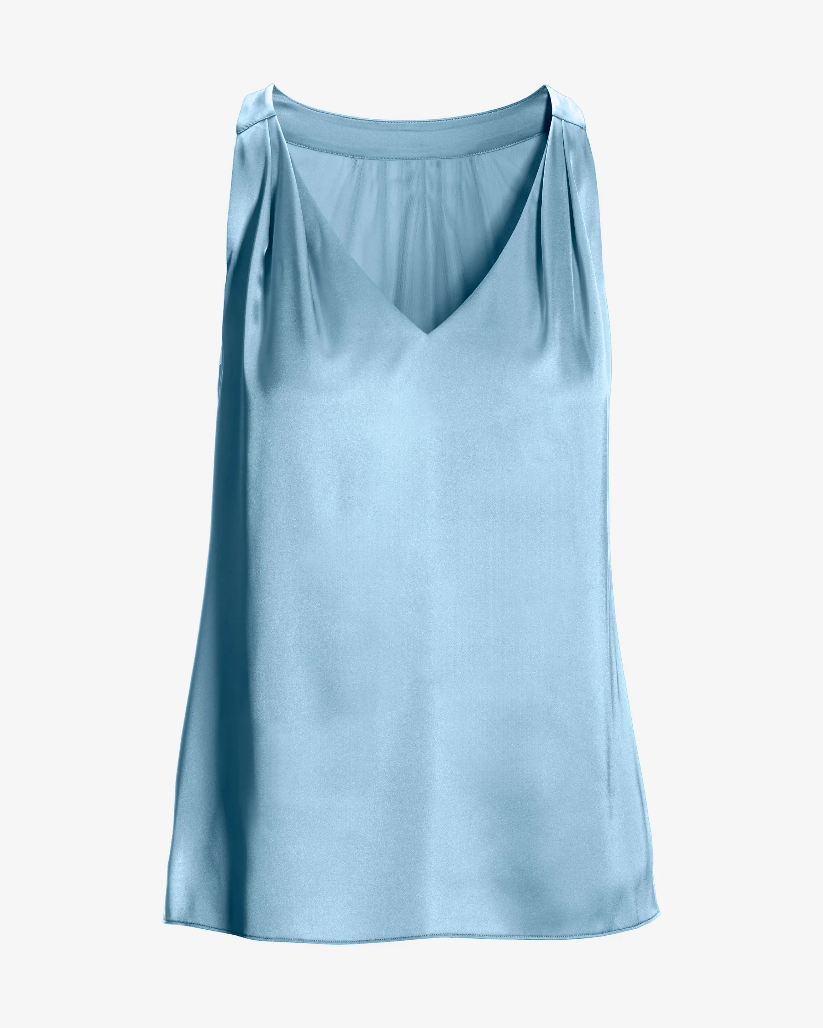 Nikki V-Neck Charmeuse Blouse Cool Blue - Mycitystee