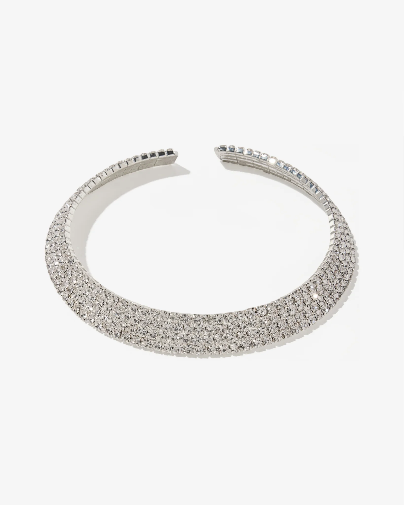 Rhinestone Occasion Choker Silver - Mycitystee