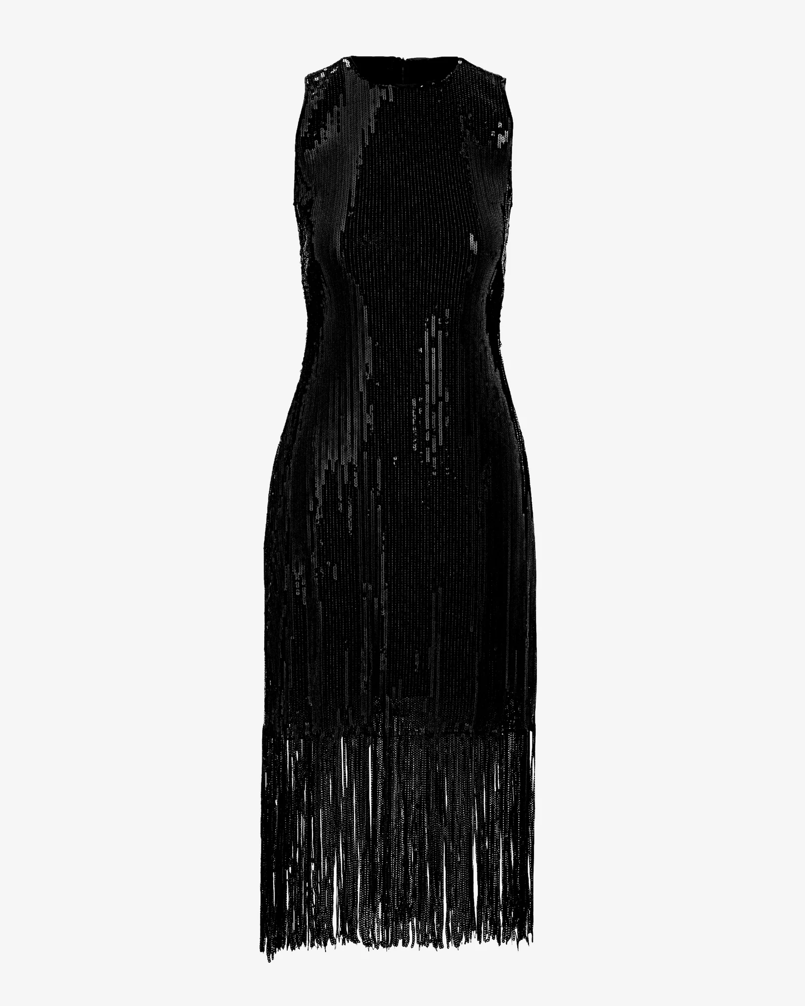 Sequin Fringe Sheath Dress Black - Mycitystee