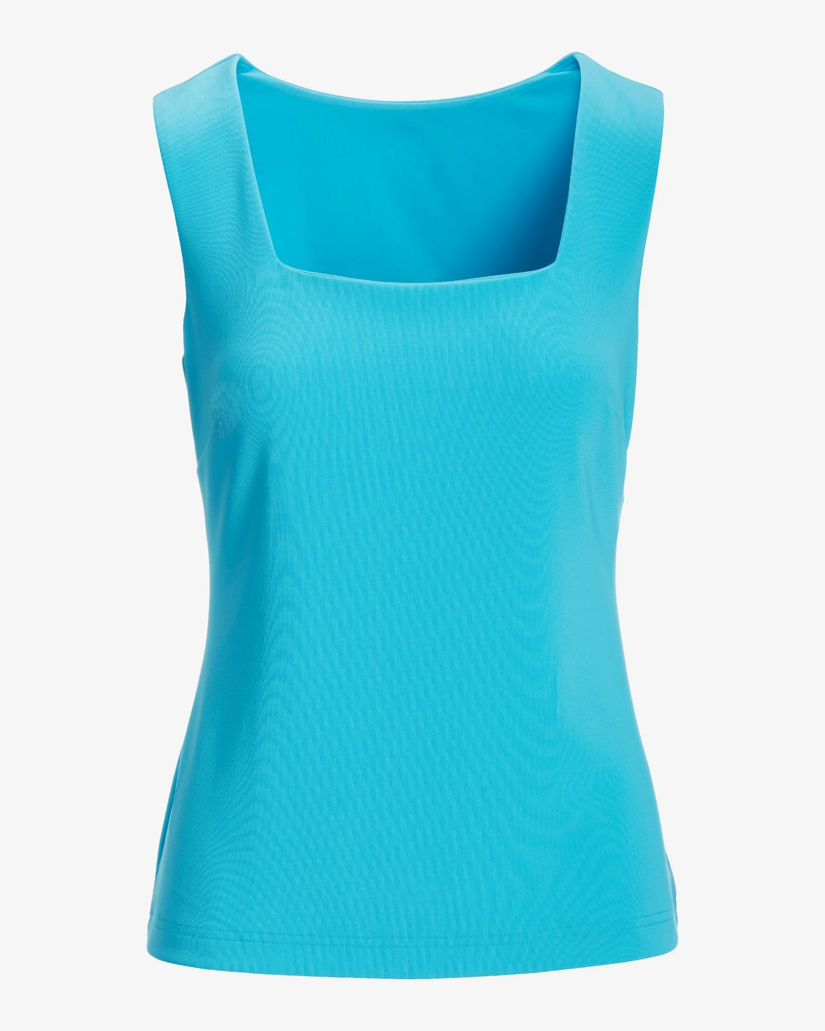 Beyond Travel Square Neck Sleeveless Shell Top Blue Grotto - Mycitystee