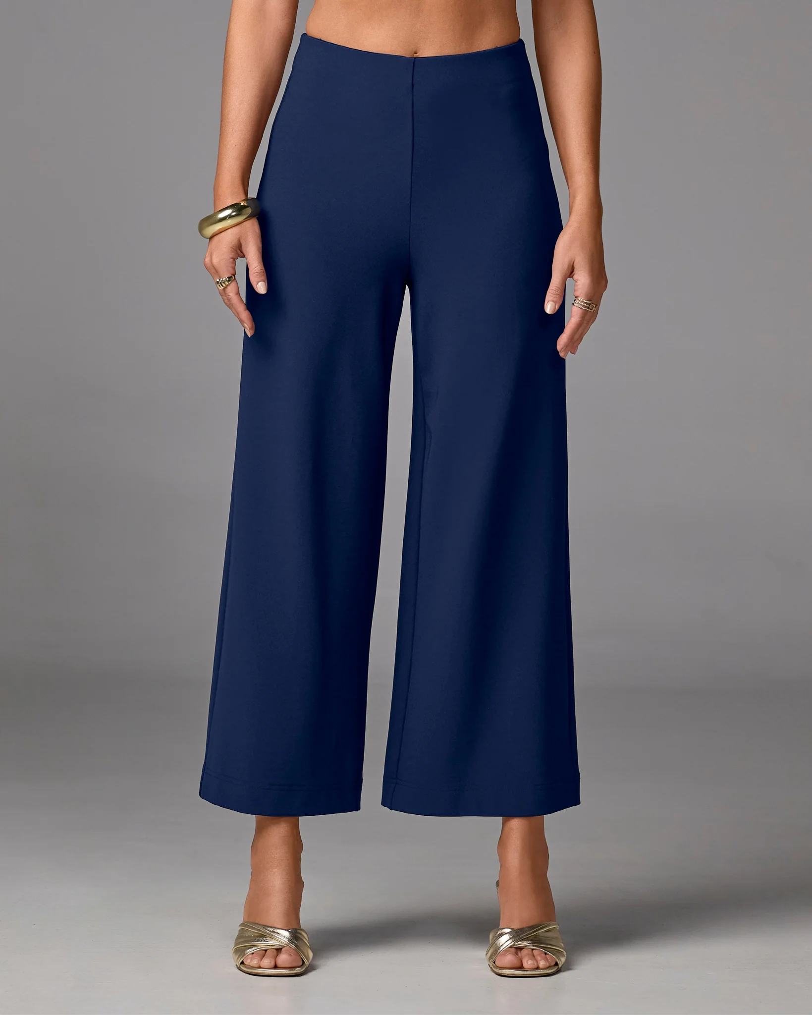 Beyond Travel Wide Leg Crop Pant Maritime Navy - Mycitystee