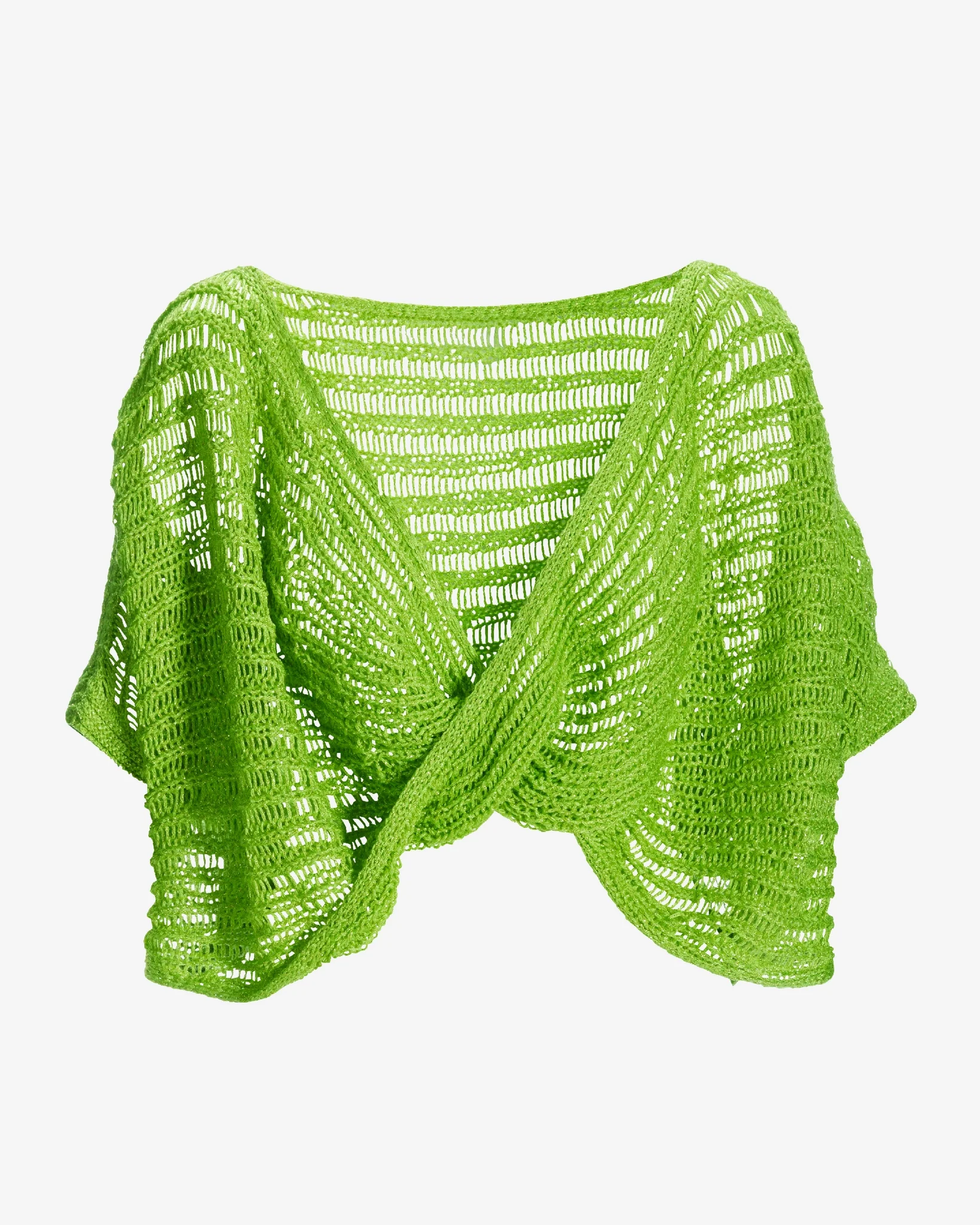 Metallic Twist Sweater Poncho Green Glow - Mycitystee
