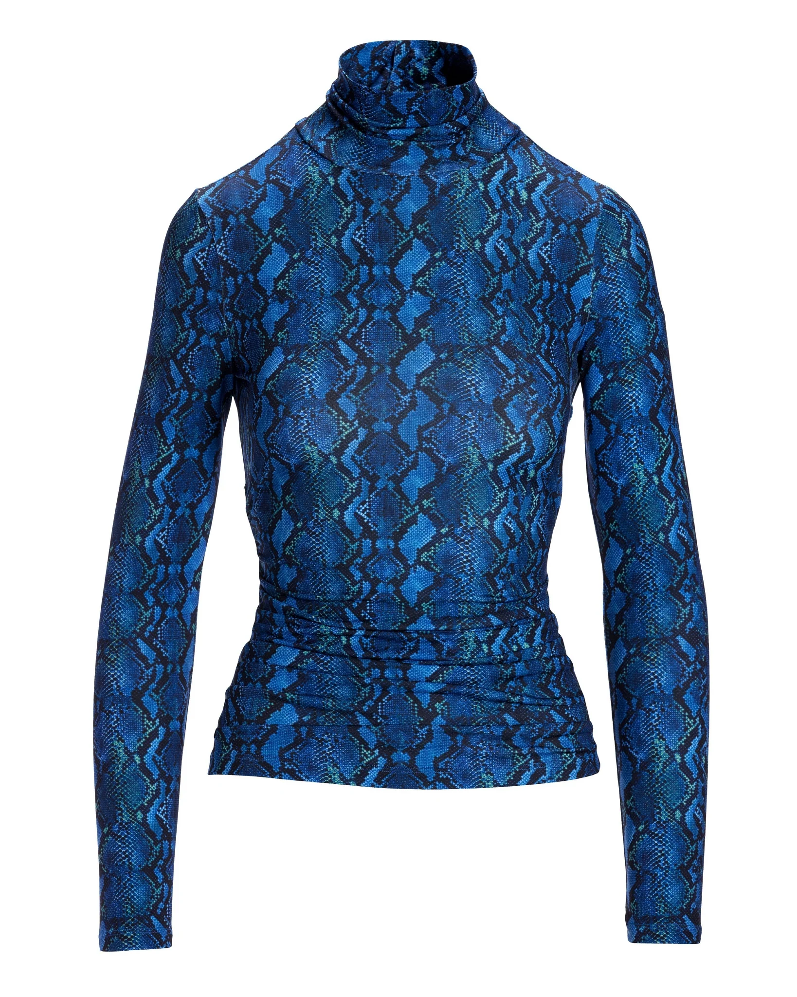 So Chic Exploded Snake Turtleneck Blue - Mycitystee