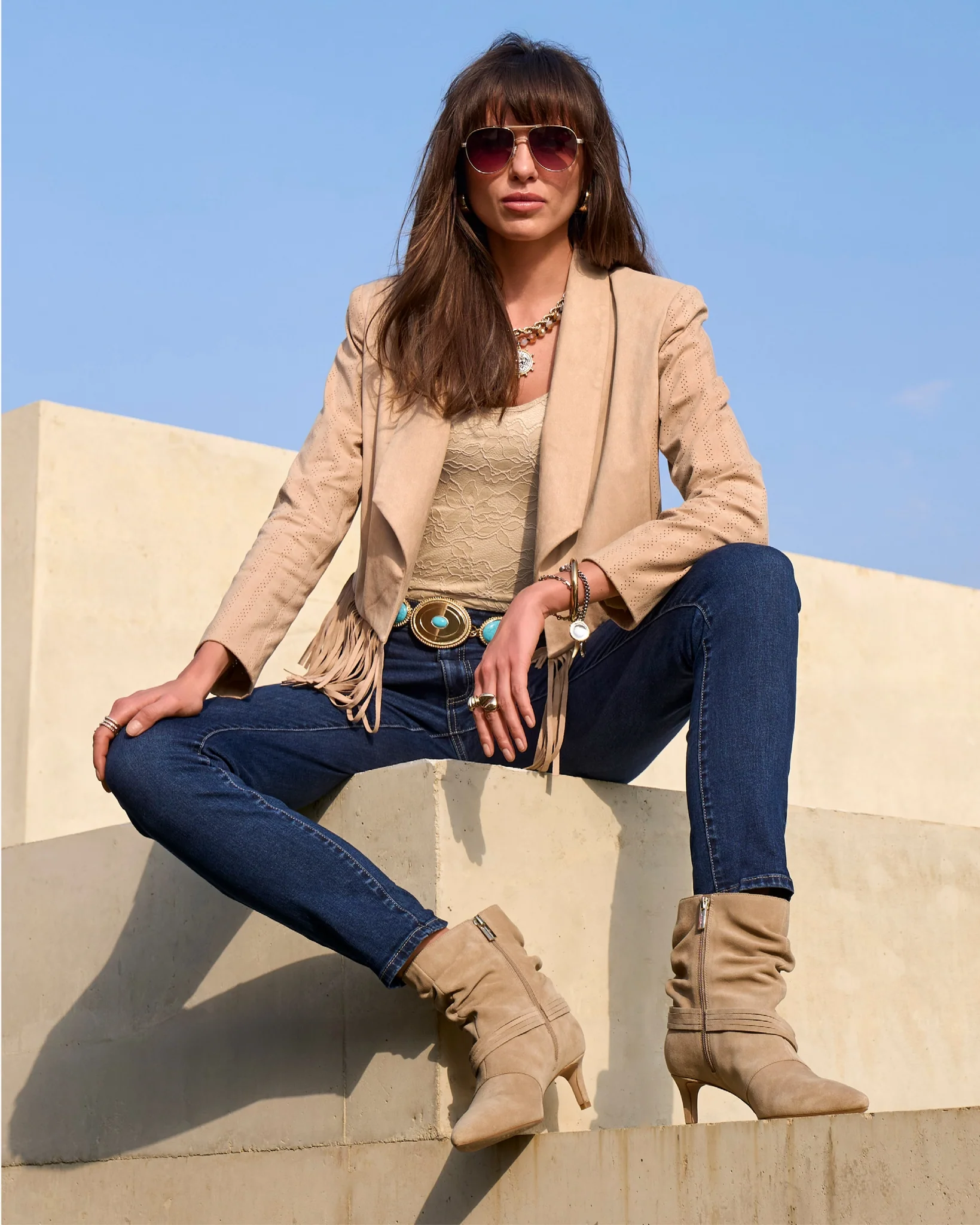 Slouchy Hardware Bootie Taupe - Mycitystee