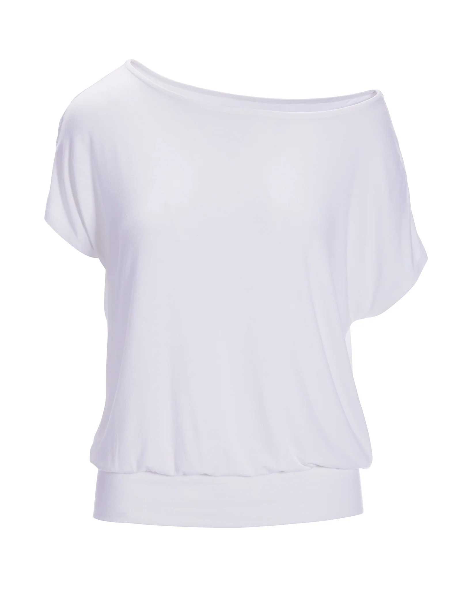 Slouchy Short Sleeve Blouson 2BL18 White - Mycitystee