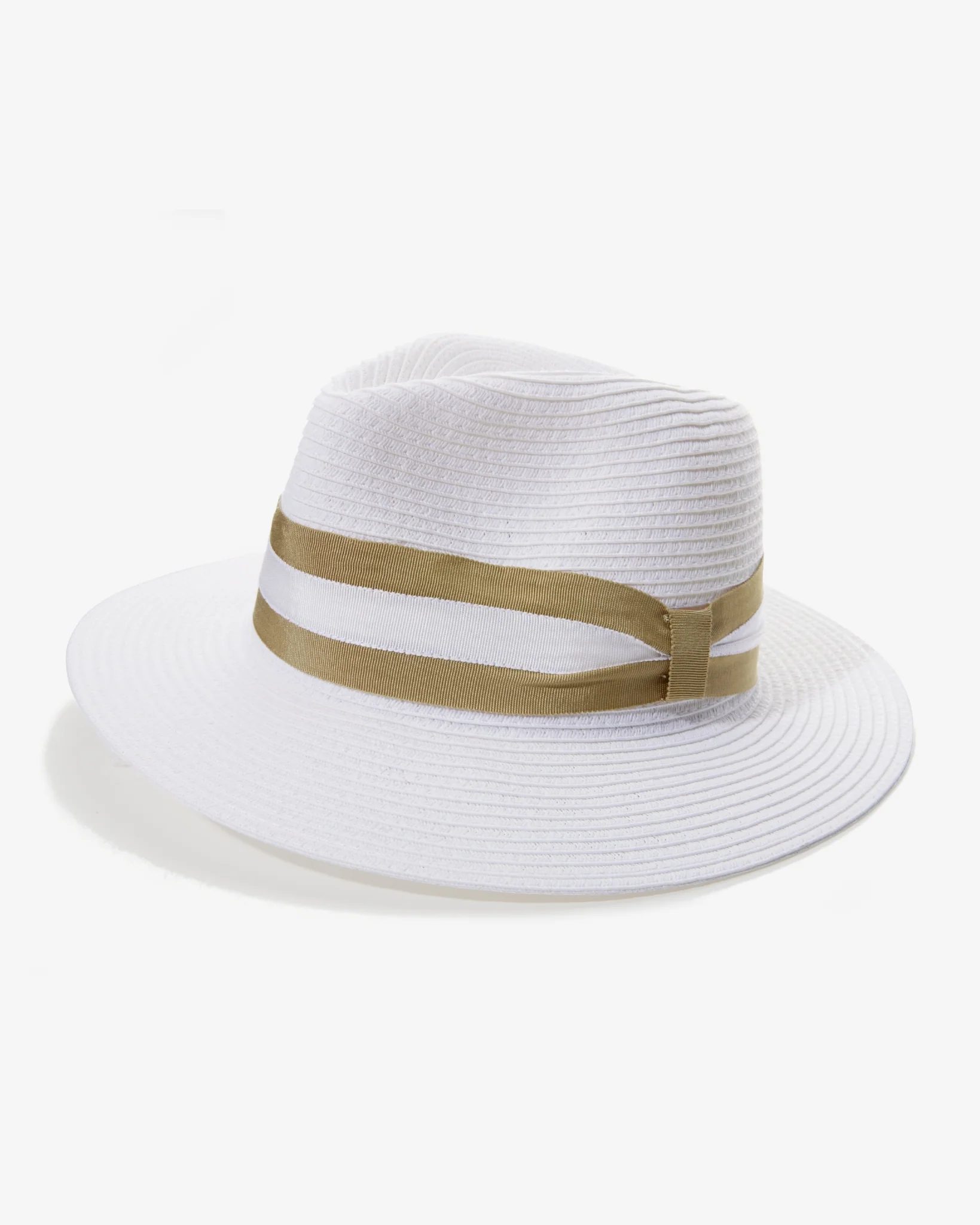 Fedora Straw Hat White/Taupe - Mycitystee
