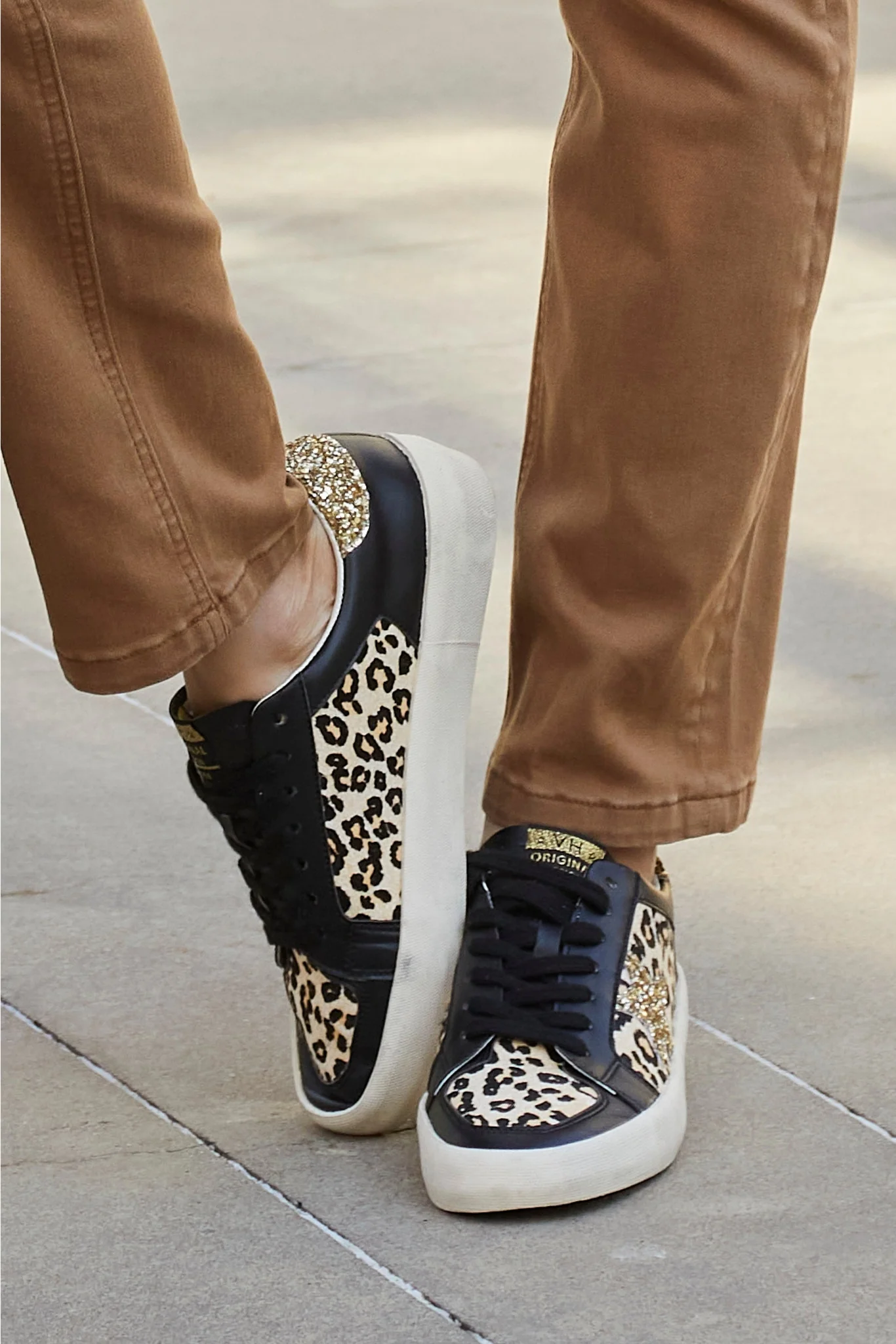 Leopard and Embellished Sneaker Black/Leopard - Mycitystee