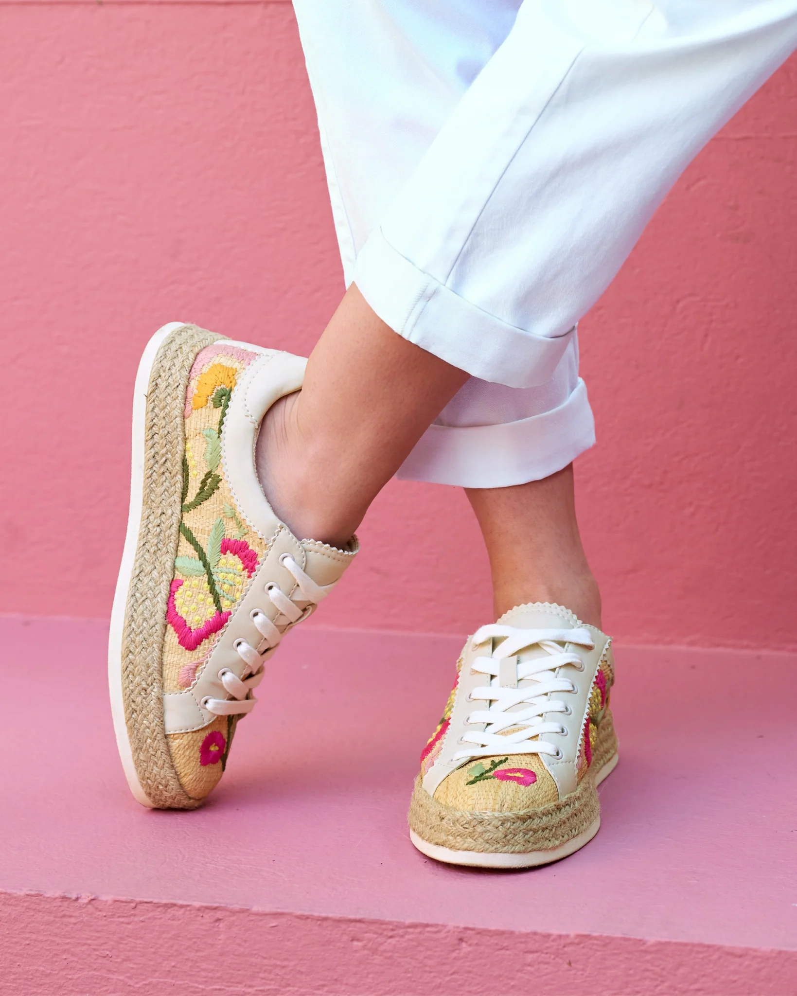 Embroidered Raffia Sneaker Multi - Mycitystee