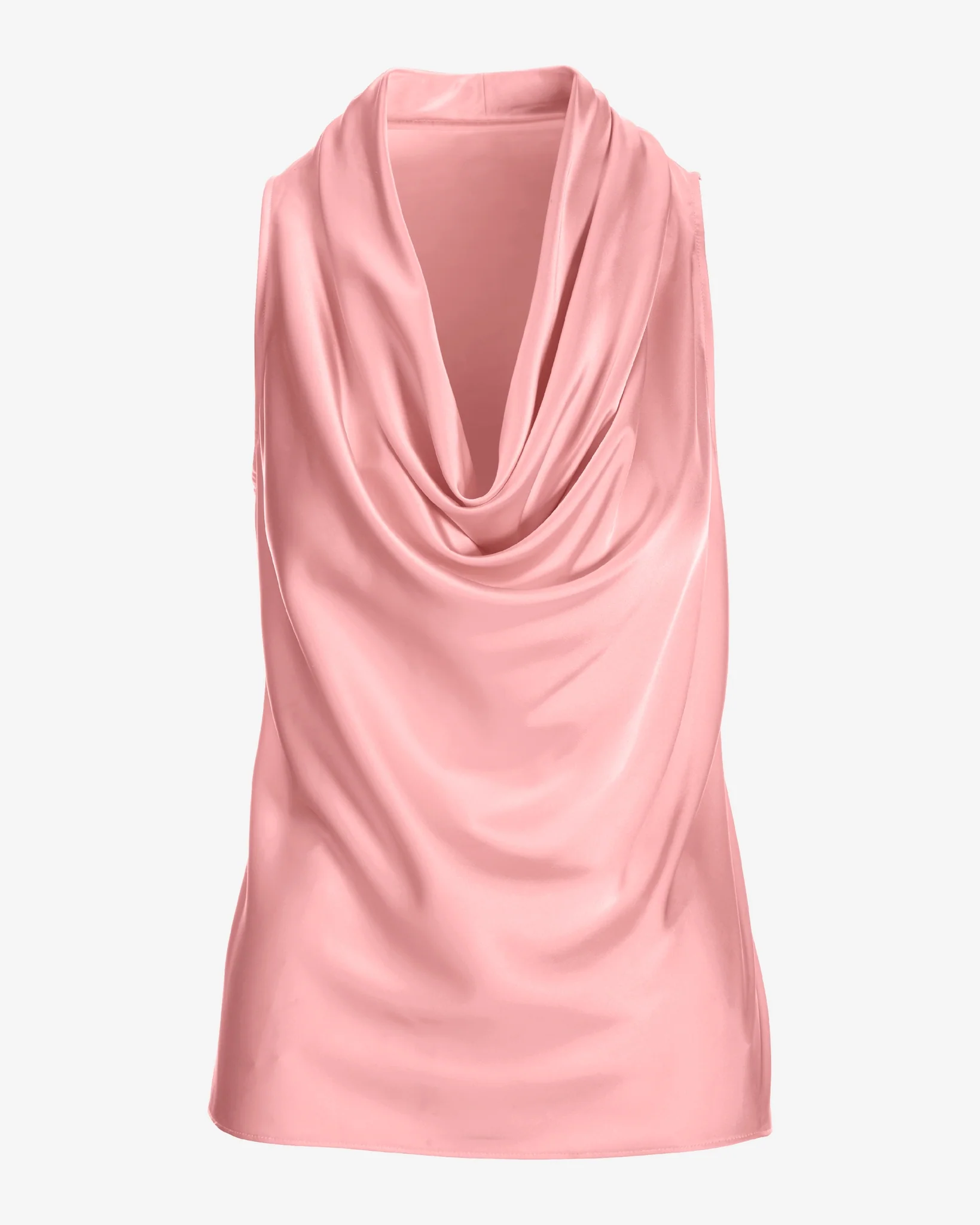 Marilyn Cowl-Neck Charmeuse Blouse Soft Pink - Mycitystee