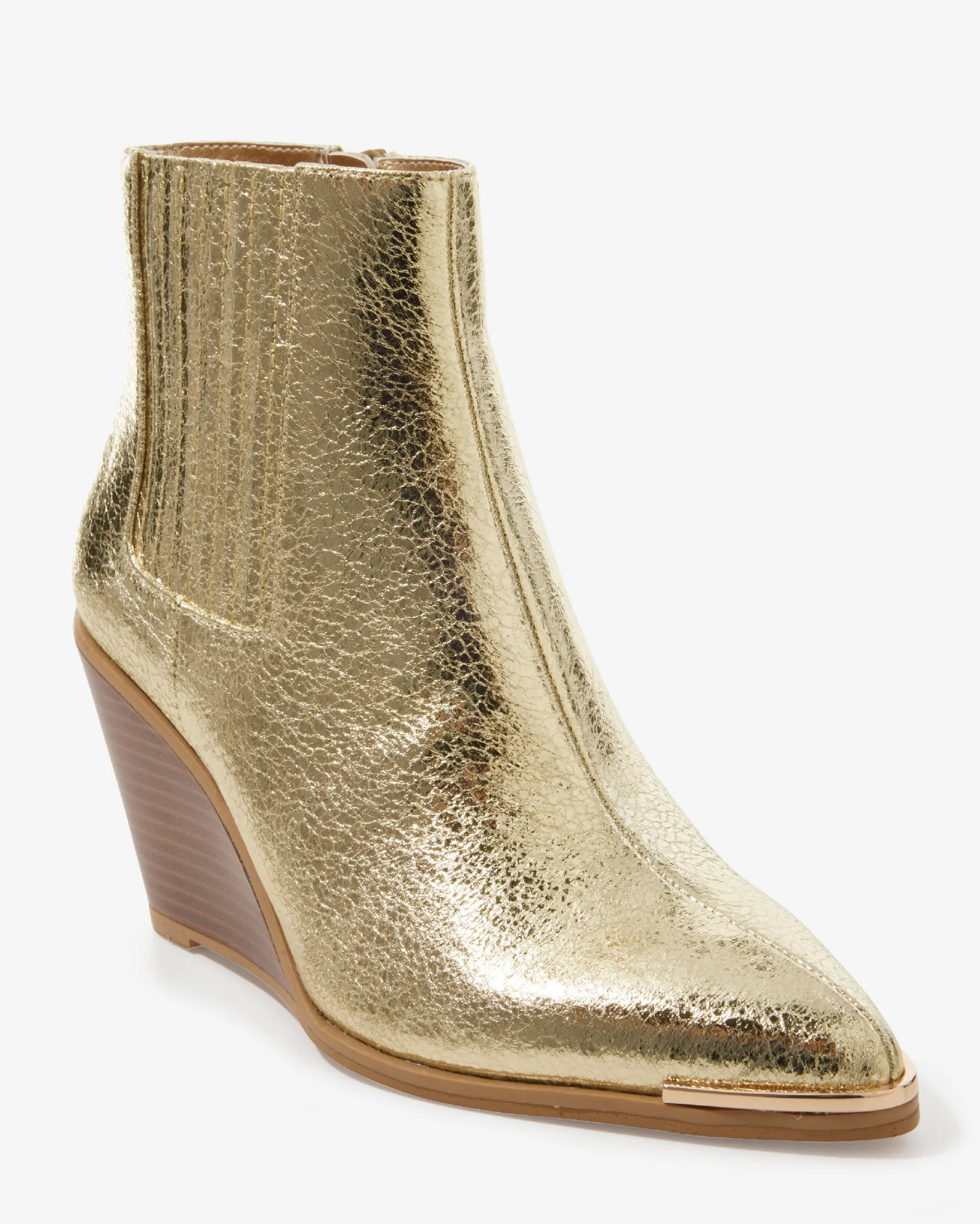Metallic Wedge Bootie Gold - Mycitystee