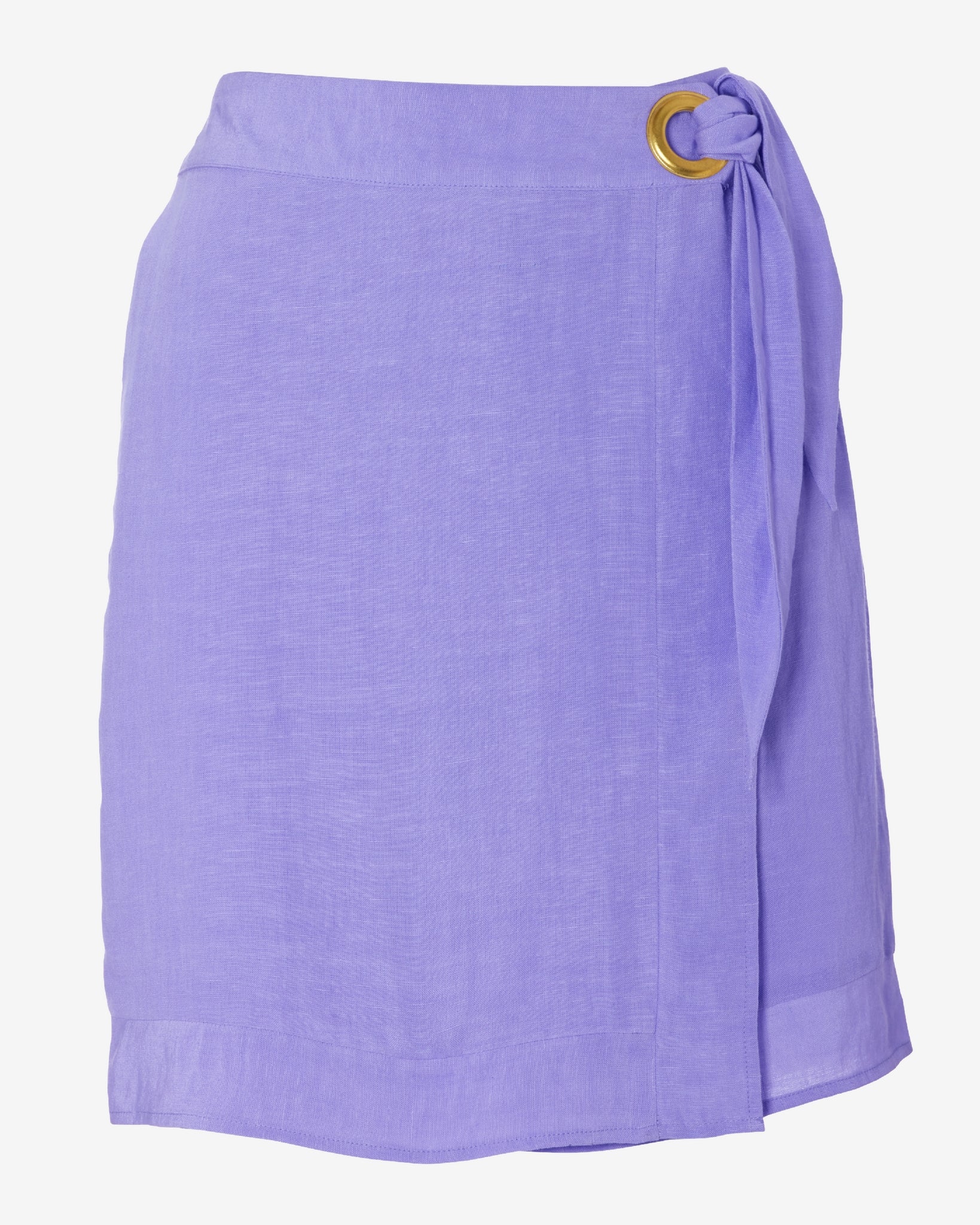 Linen Pull-On Wrap Skort Lavender - Mycitystee