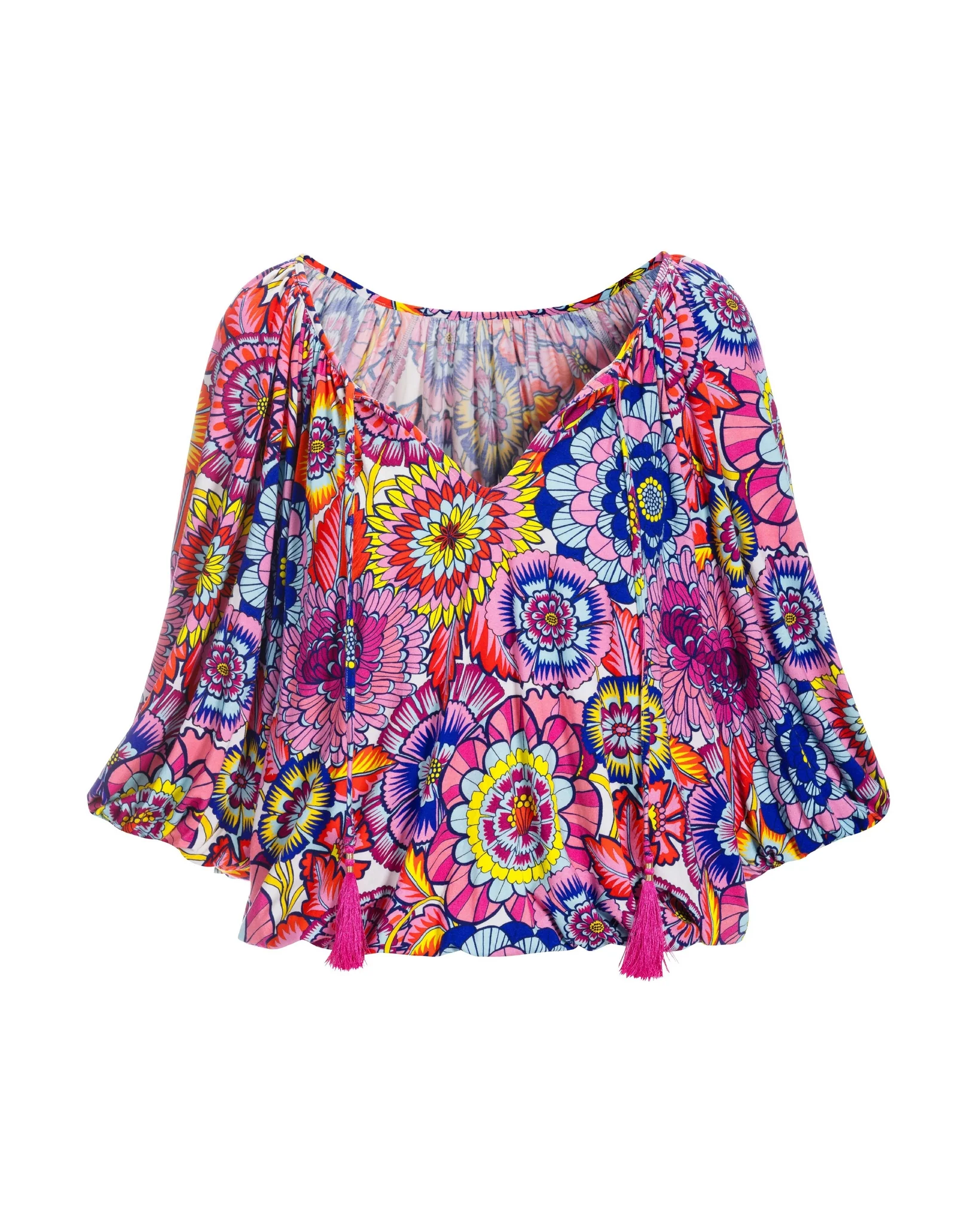 Floral Printed Knit Blouse Multi - Mycitystee