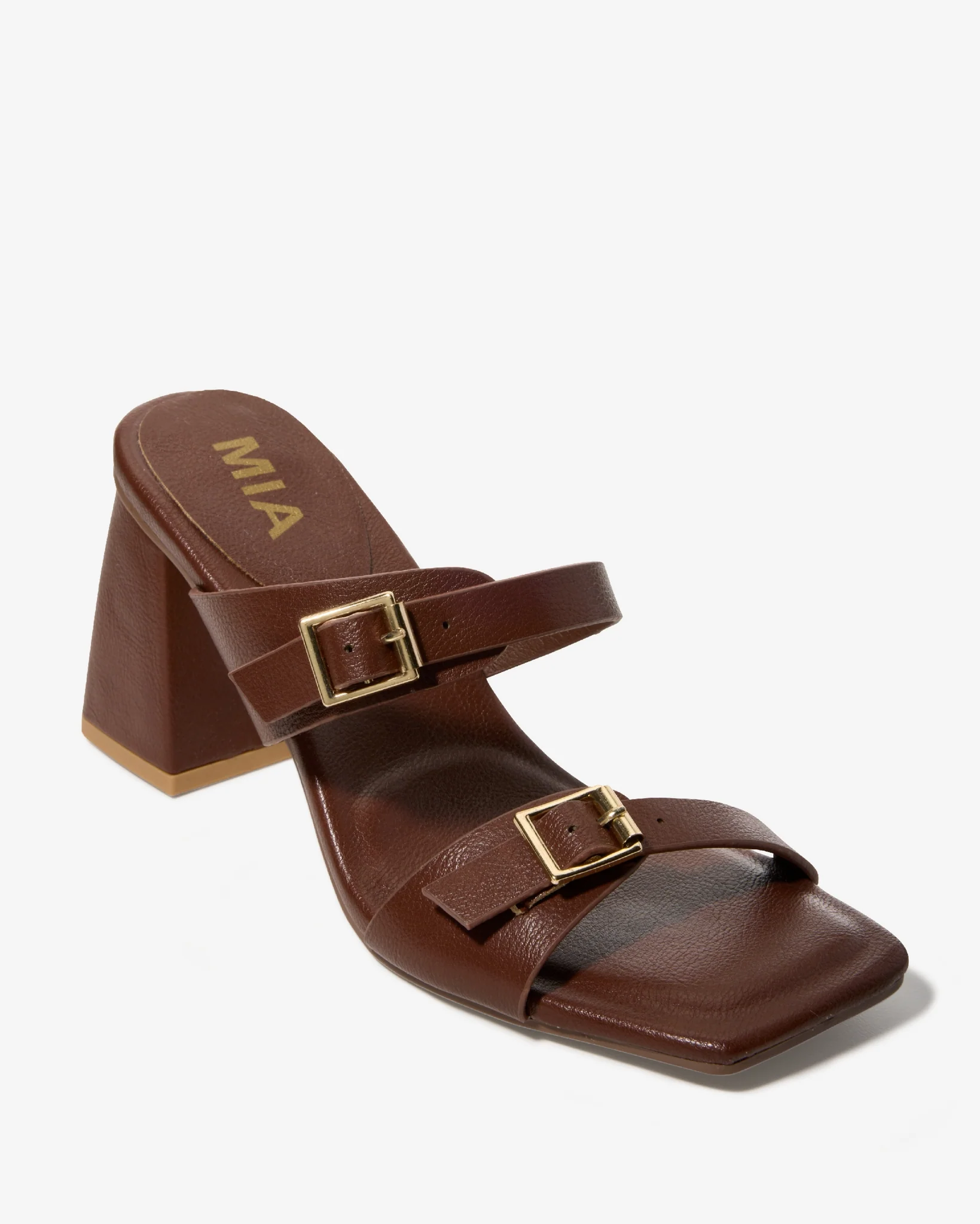 Double Buckle Heel Brown - Mycitystee