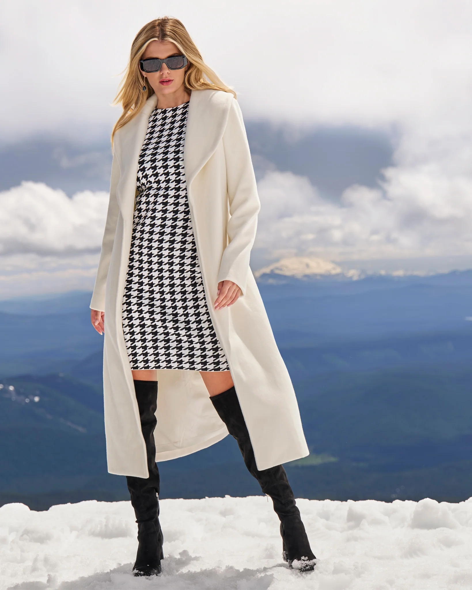 Shawl Collar Tie Waist Coat Off White - Mycitystee