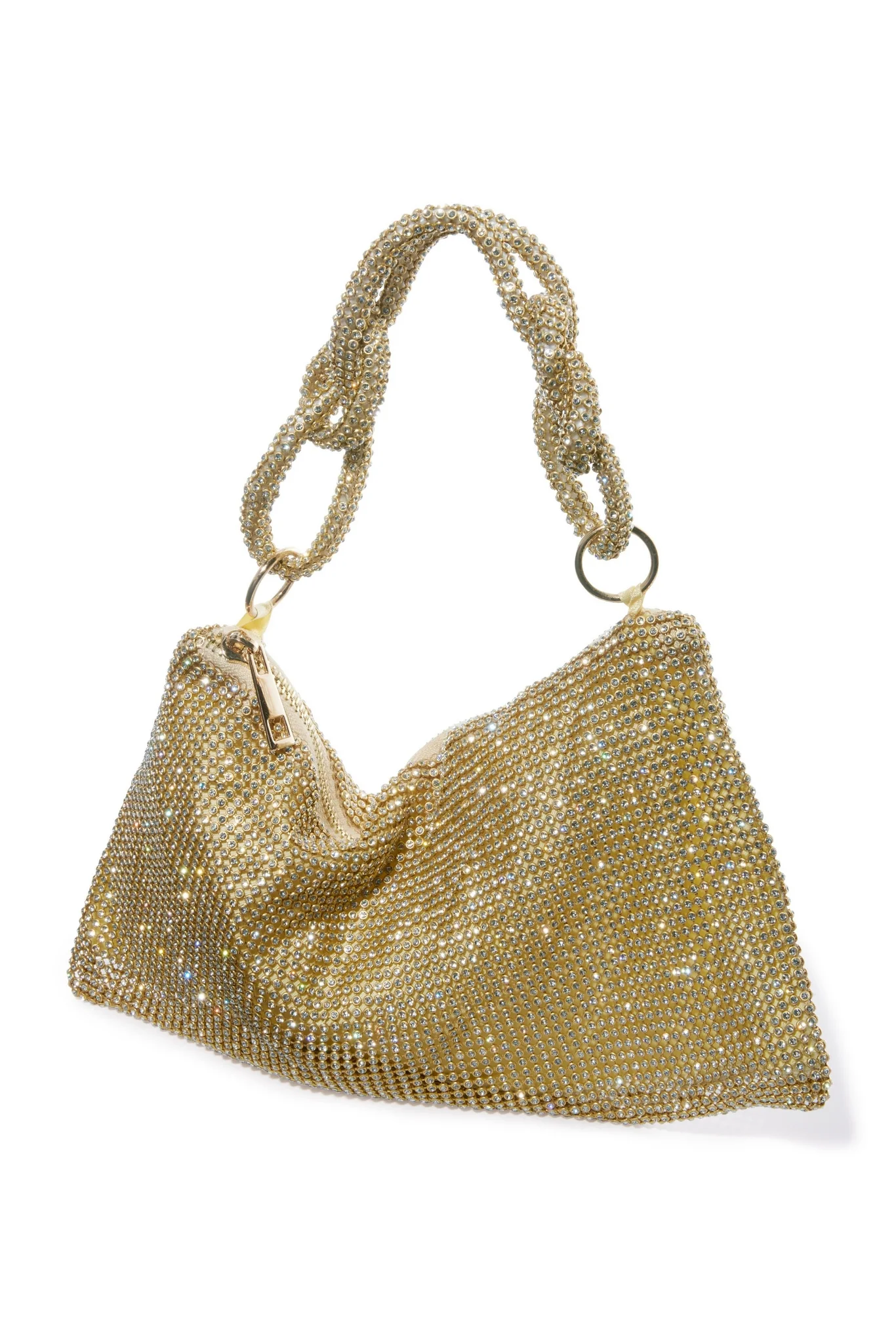 Crystal Mesh Handbag Gold - Mycitystee