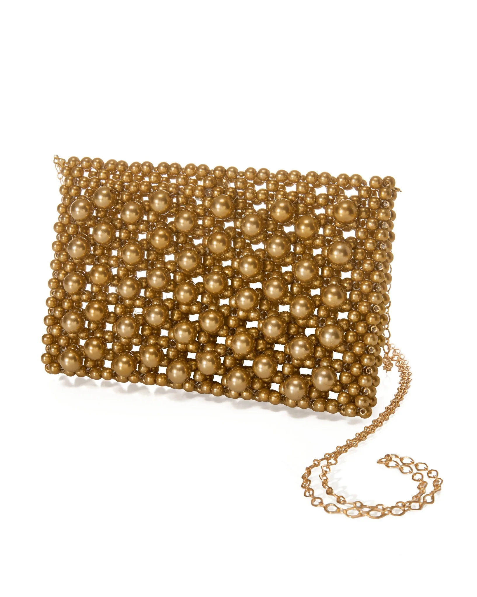 All Over Pearl Clutch Gold - Mycitystee
