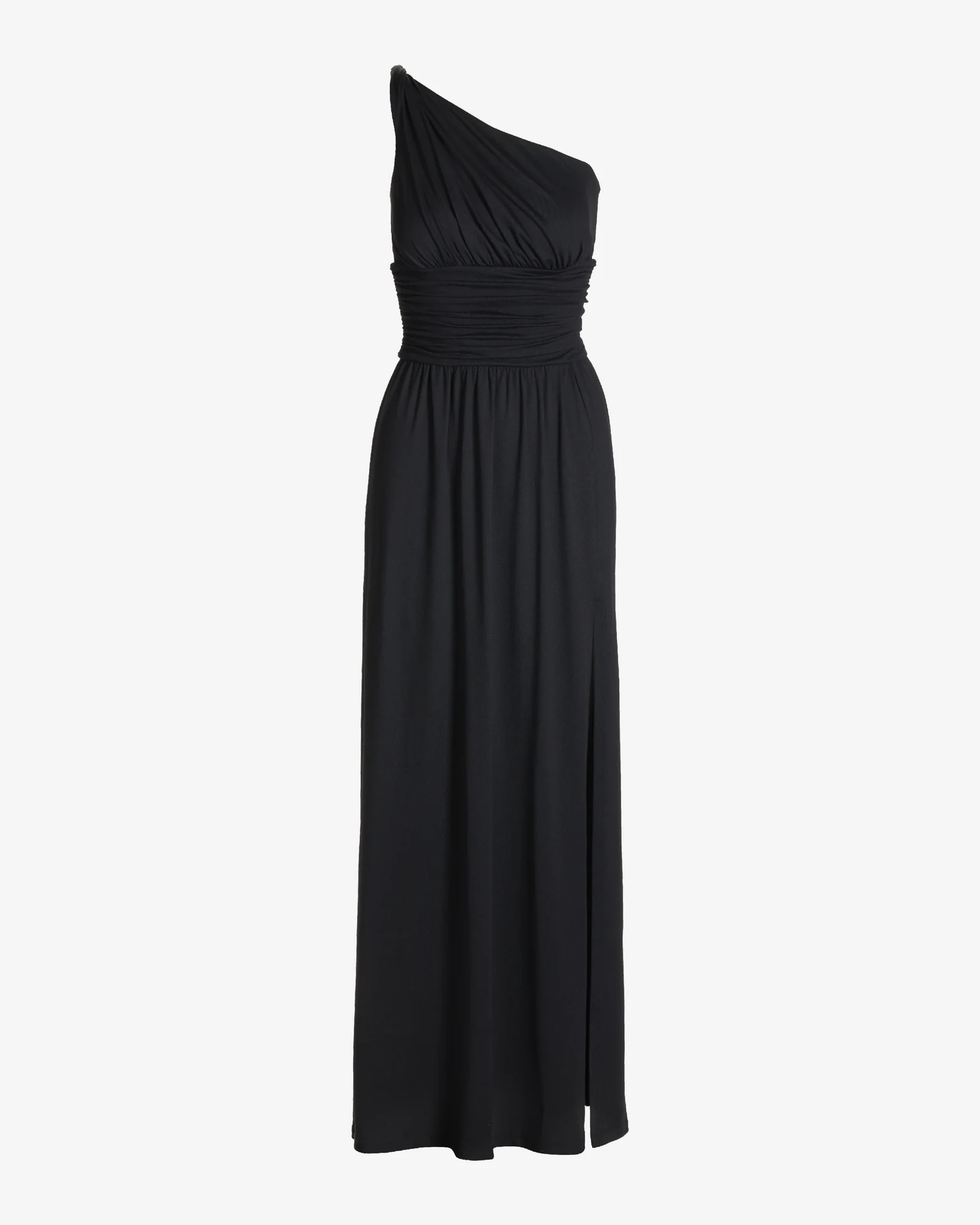 Susana Monaco x Boston Proper One Shoulder Ruched Maxi Dress Black - Mycitystee