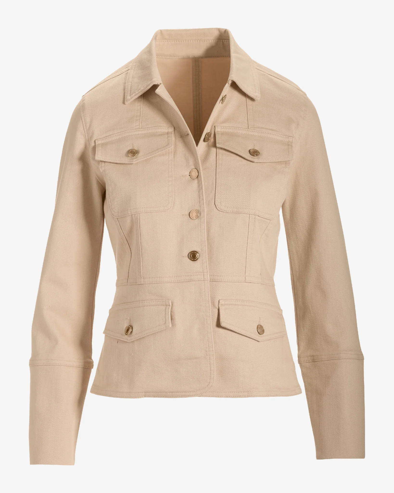 Patch Pocket Chic Denim Jacket Sandshell - Mycitystee