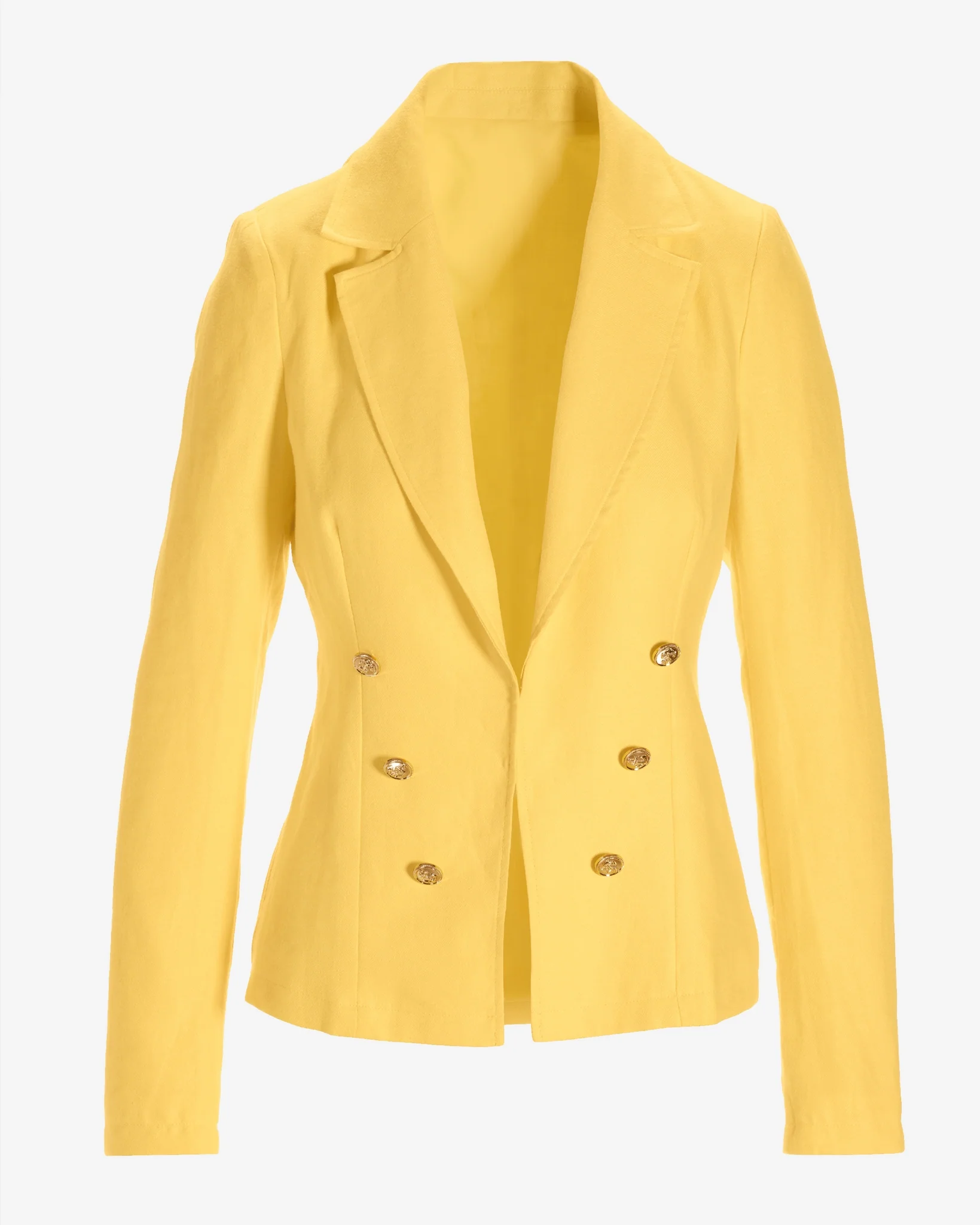 Polished Linen Blazer Lemon Drop - Mycitystee