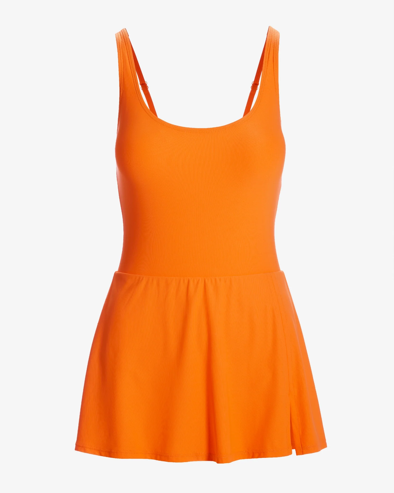 Swim Sense Scoop Neck Swim Dress Vibrant Orange - Mycitystee