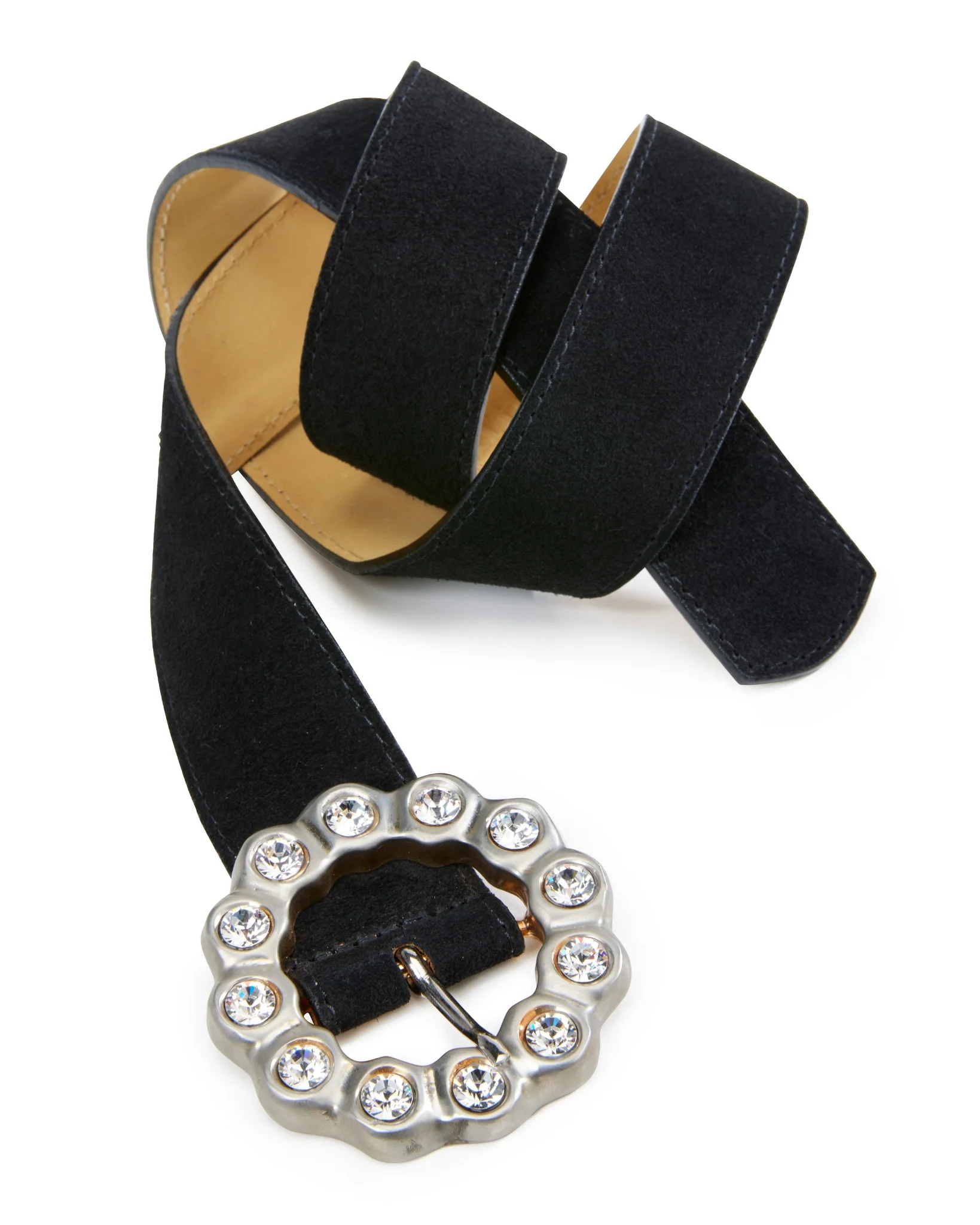 Chunky Gem Leather Belt Black - Mycitystee