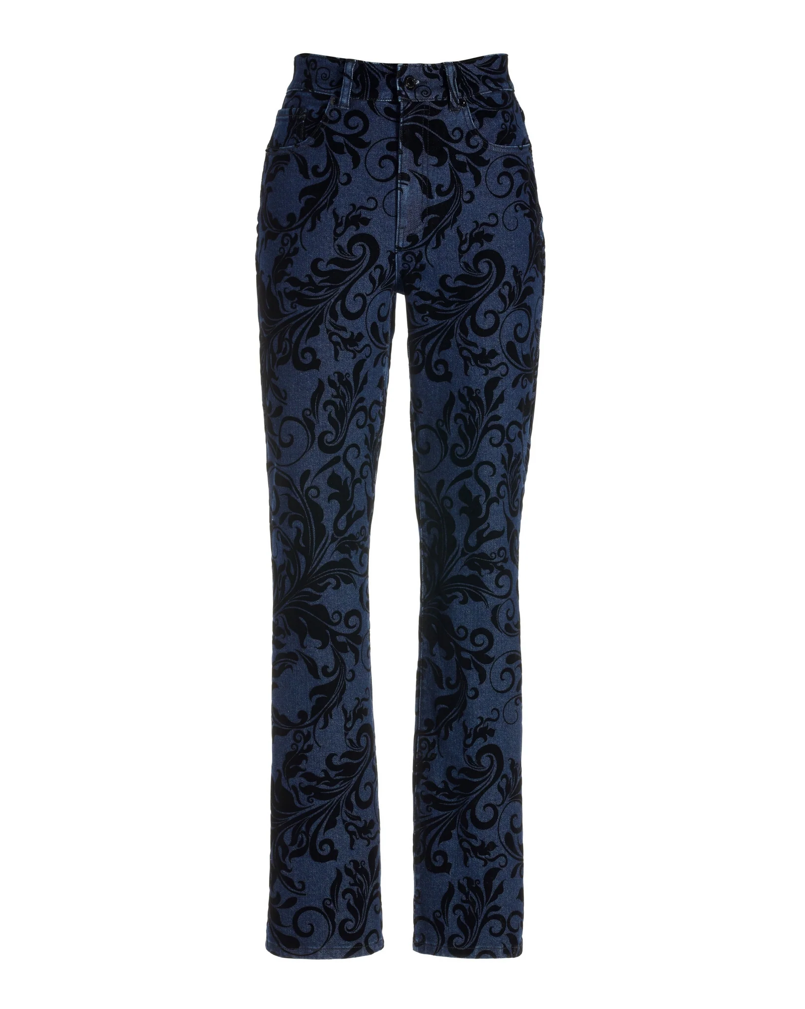 Sedona Flocked Filigree Straight Leg Denim Denim - Mycitystee