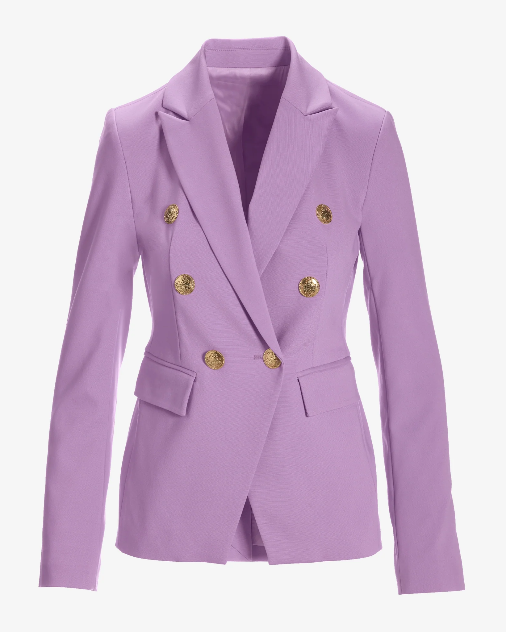 Modern Double-Breasted Blazer Sheer Lilac - Mycitystee