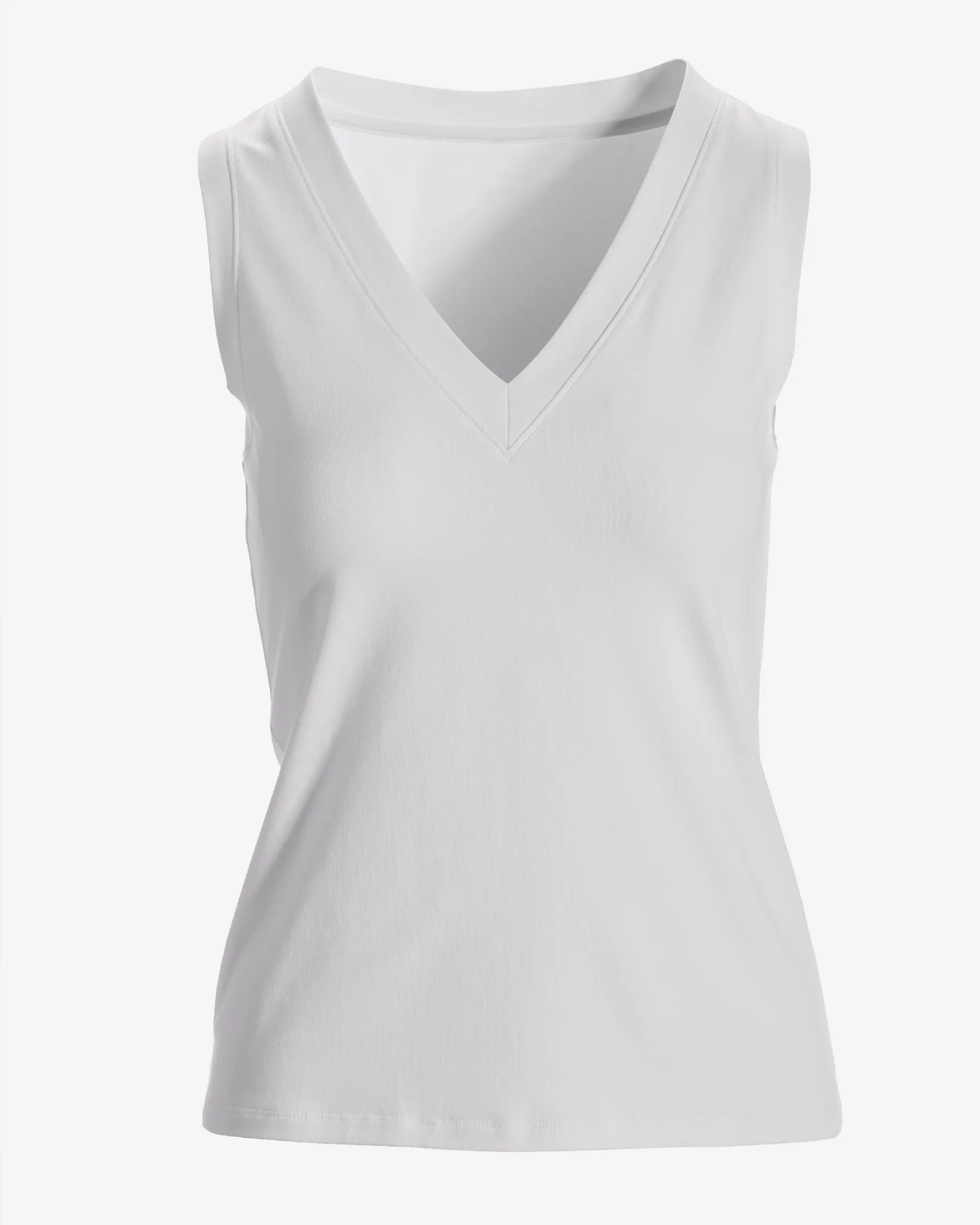 So Sexy V-Neck Tank Top Pure White - Mycitystee