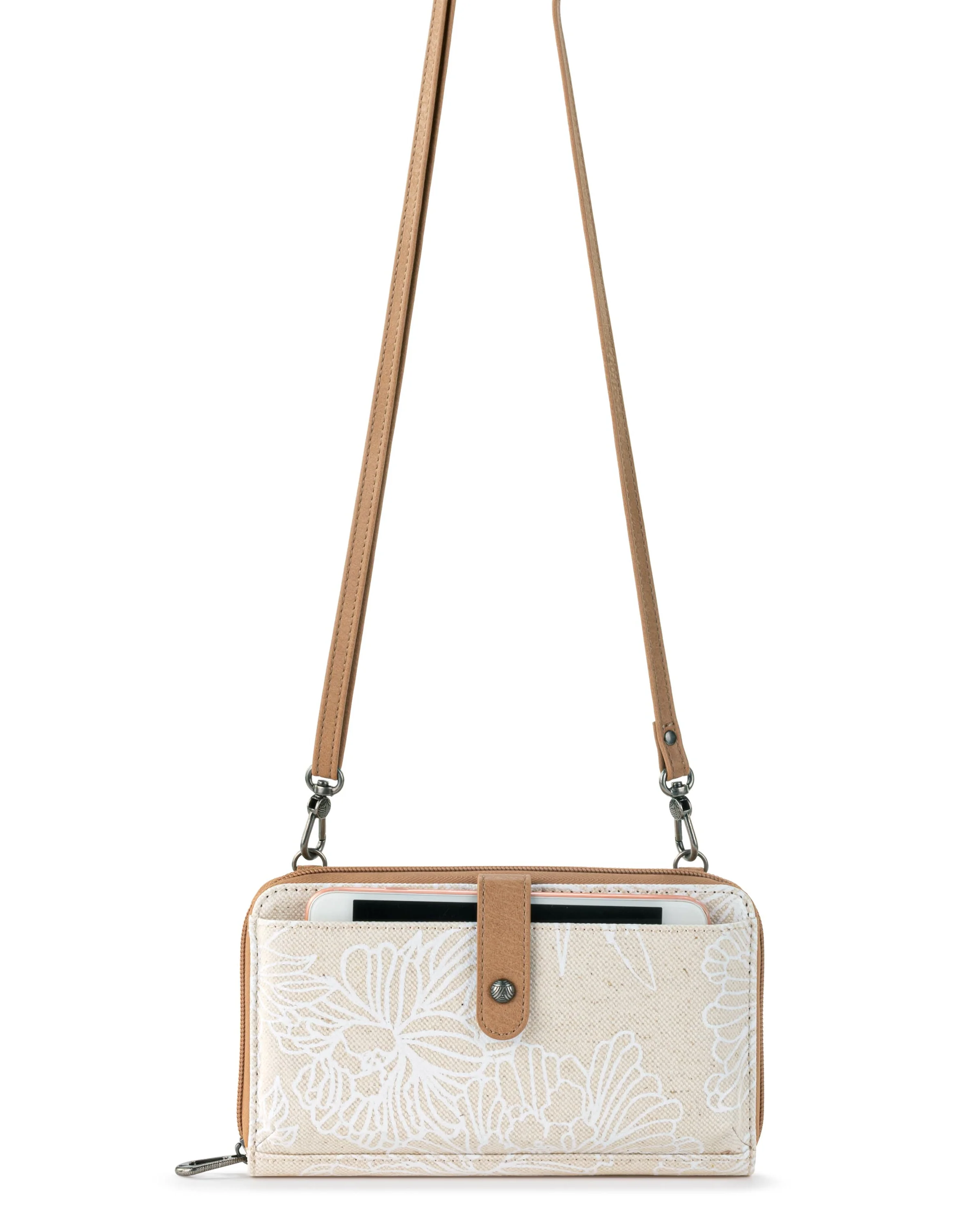 Smartphone Wallet - Canvas - White Flower Blossom - Mycitystee