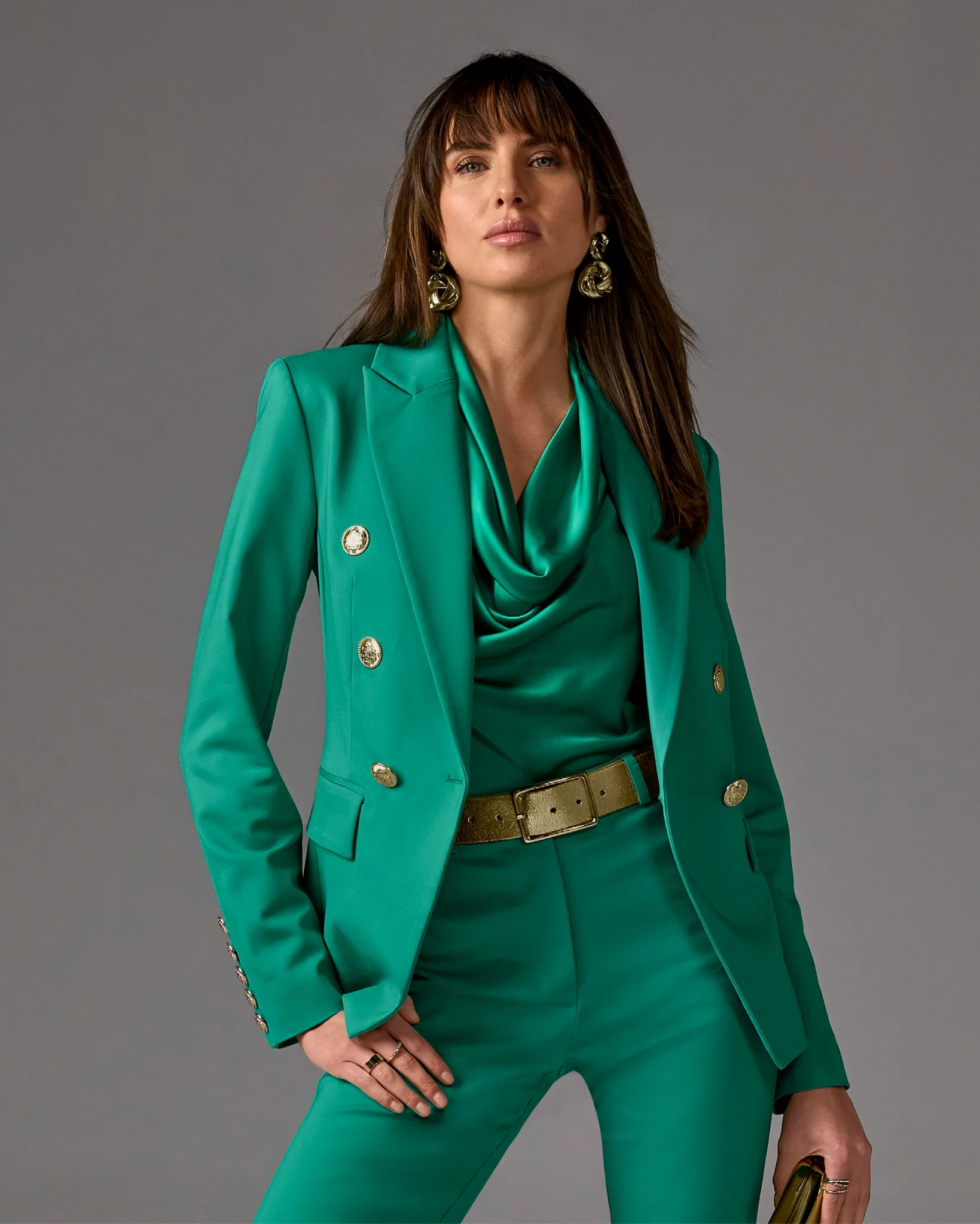 Modern Double-Breasted Blazer Parakeet - Mycitystee