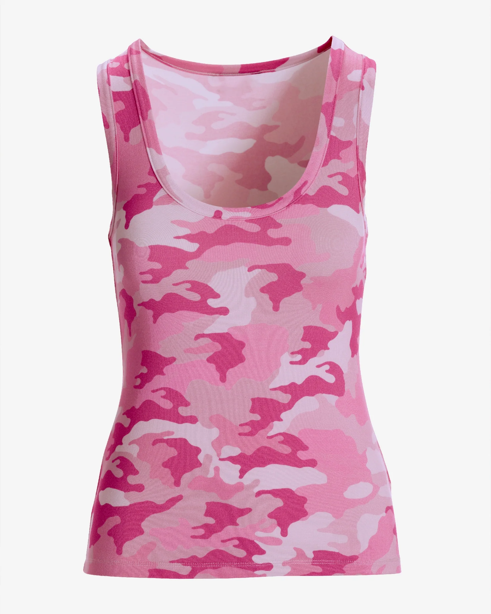 So Effortless La Rose Camo Scoop Neck Tank Top Pink - Mycitystee
