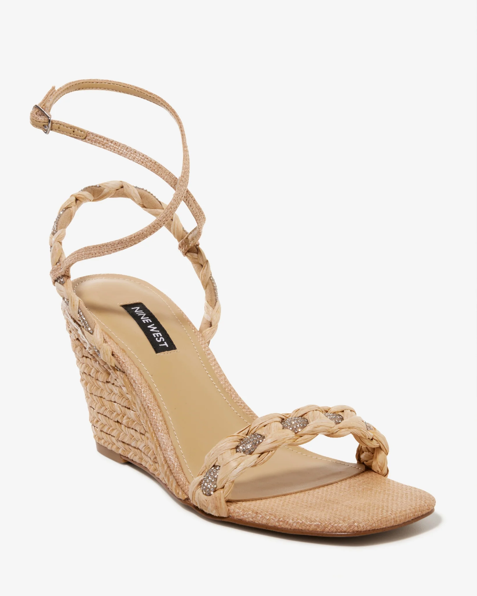 Braided Raffia Wedge Natural - Mycitystee