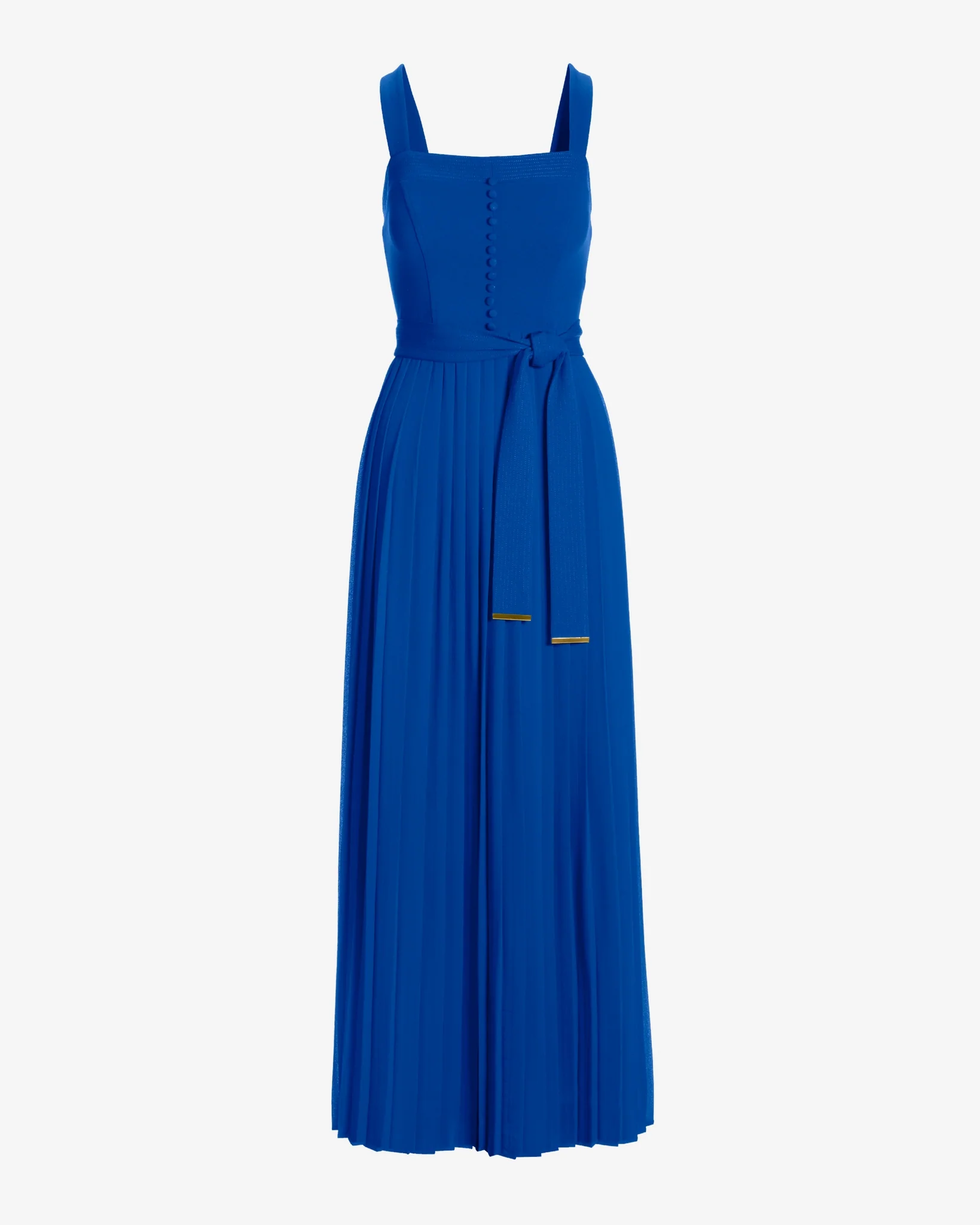Pleated A Line Maxi Dress Dazzling Blue - Mycitystee