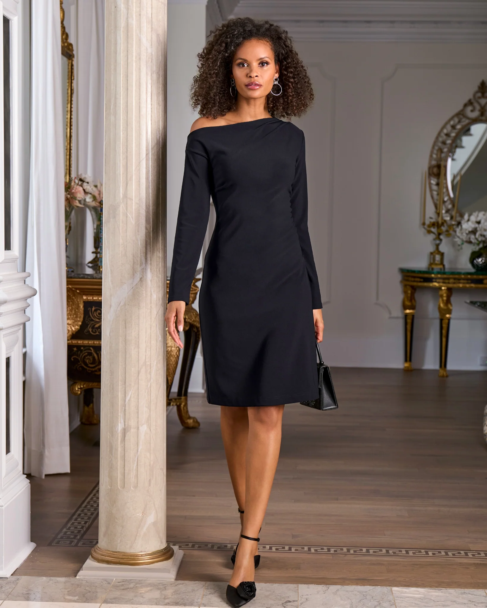Beyond Travel Asymmetrical Dress Jet Black - Mycitystee