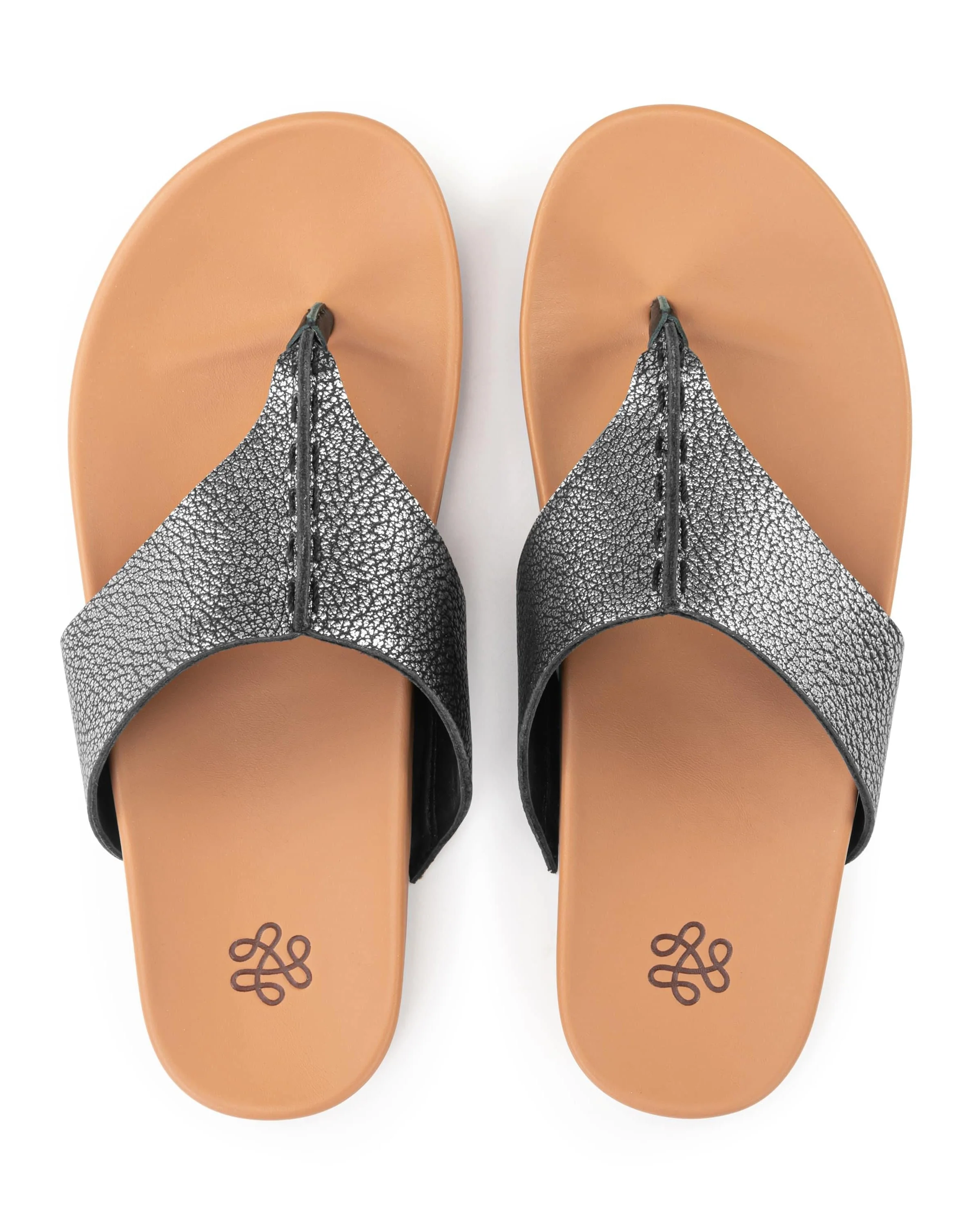 Everly Sandal - Leather - Dark Silver - Mycitystee