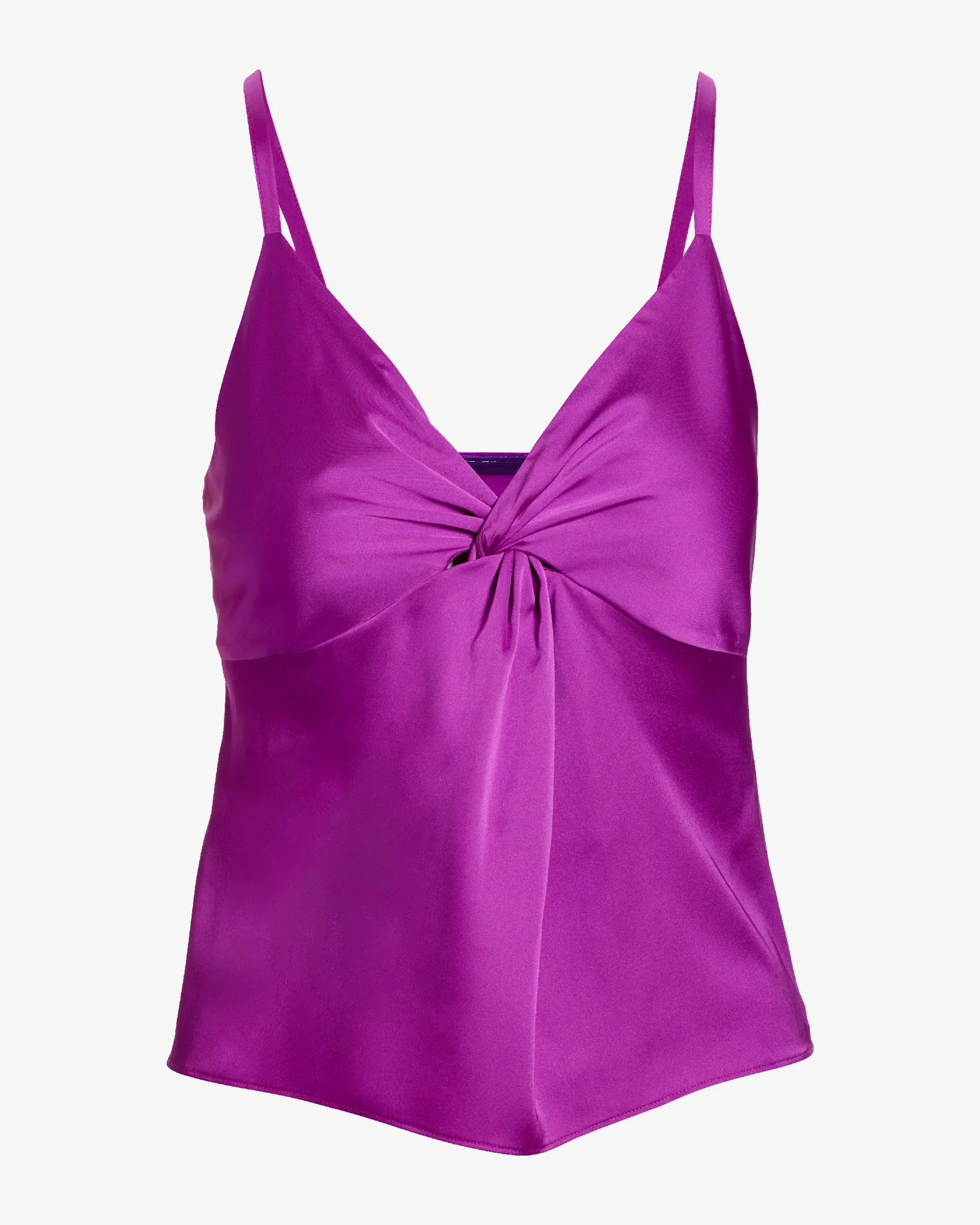 Lia Twist Front Charmeuse Tank Purple - Mycitystee
