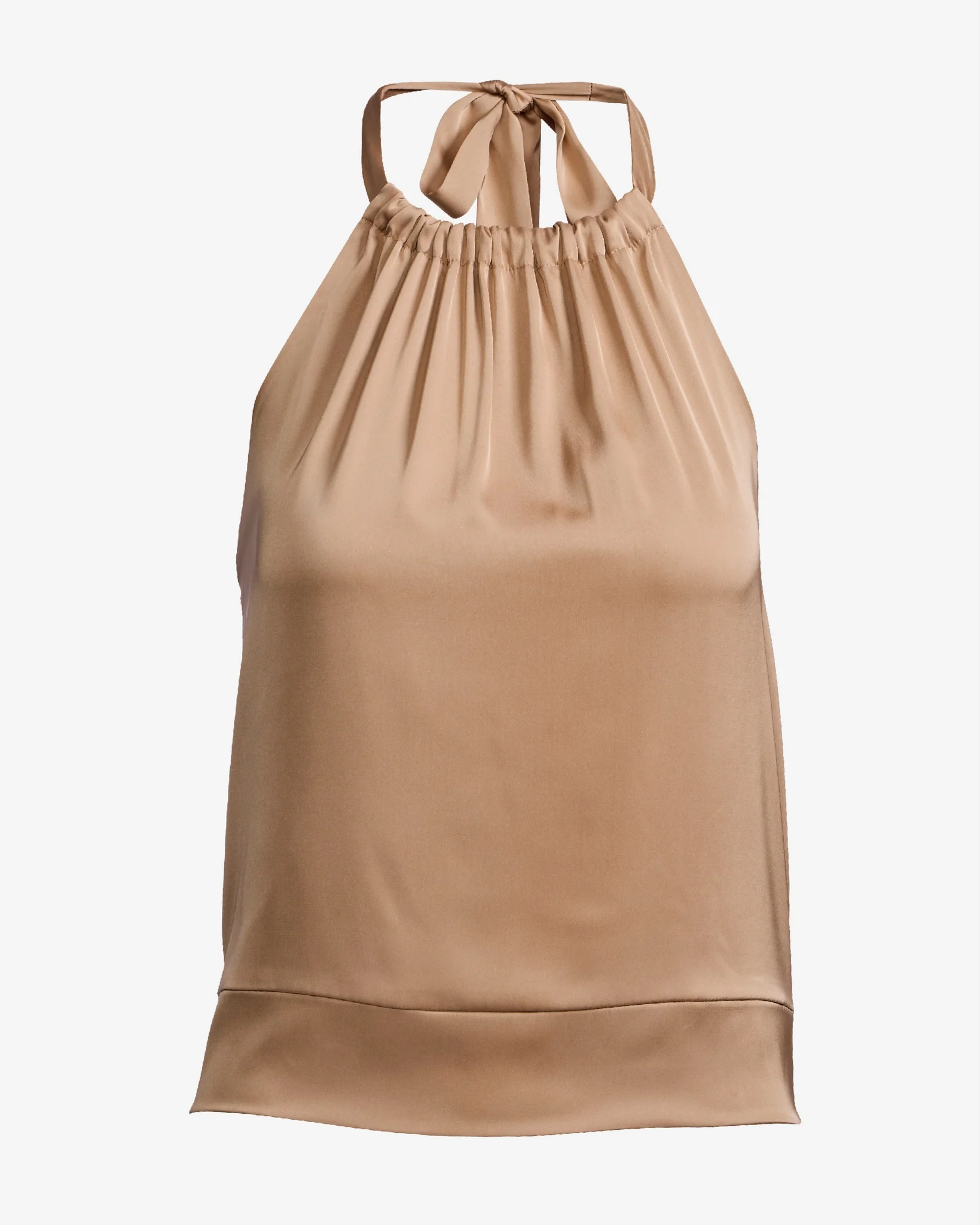 Haley Halter Charmeuse Blouse Champagne - Mycitystee