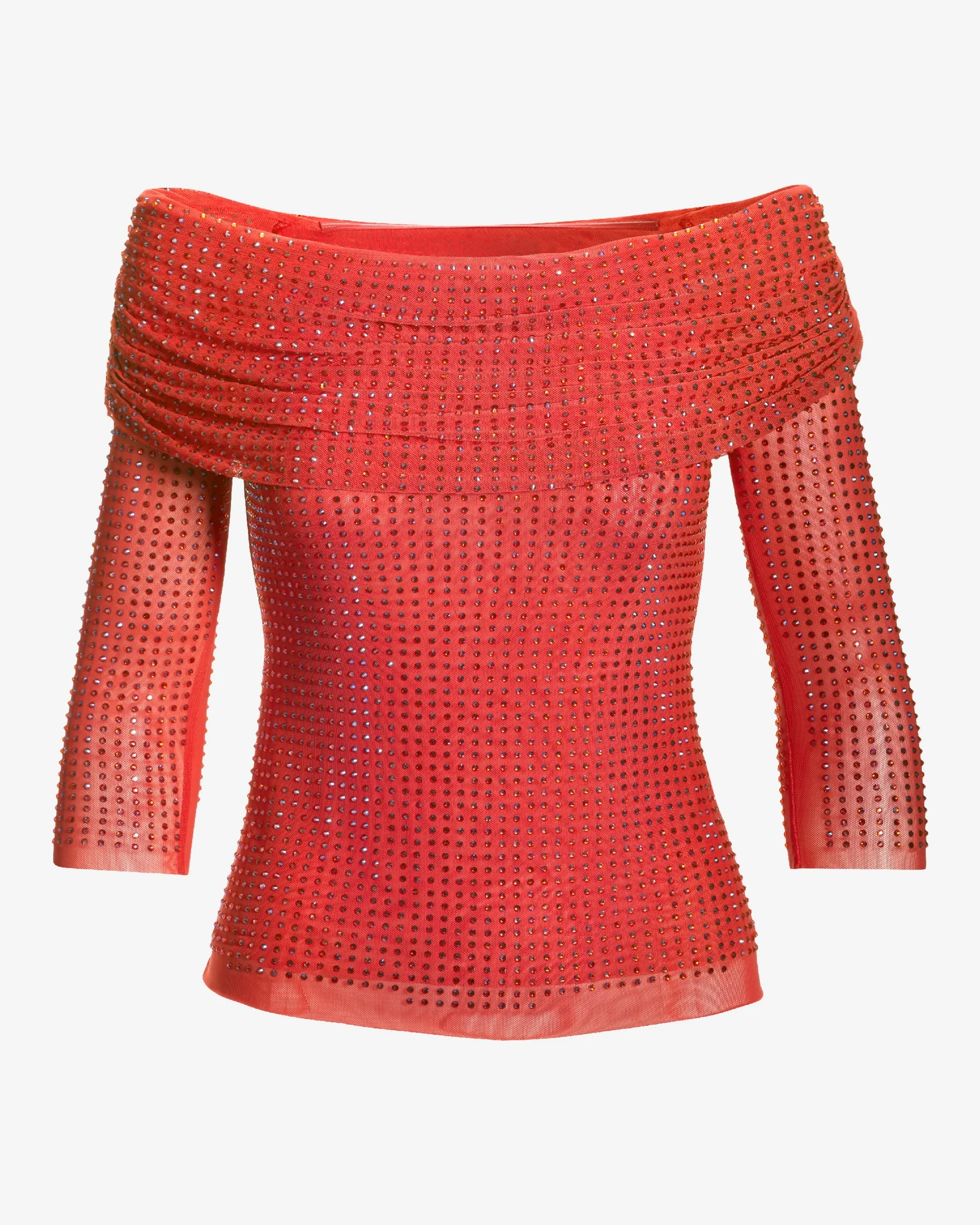 Heat Seal Mesh Off The Shoulder Top Bittersweet - Mycitystee