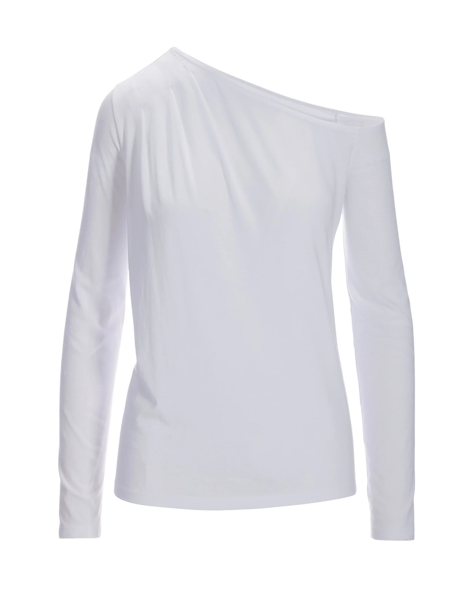 Slouchy Long-Sleeve Knit Tee White - Mycitystee