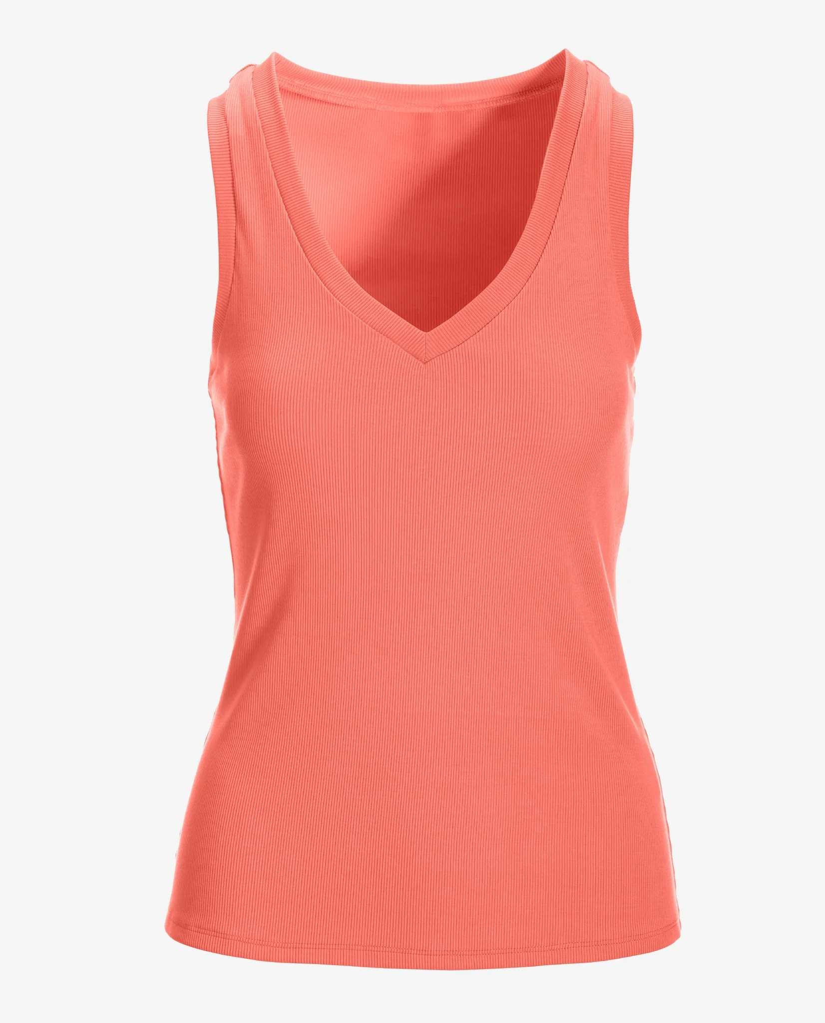 So Essential Ribbed V Neck Tank Georgia Peach - Mycitystee