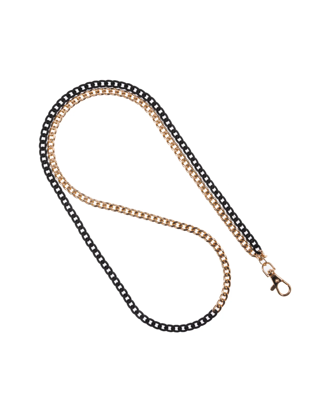 Two Tone Black N' Gold Crossbody Phone Chain - Mycitystee