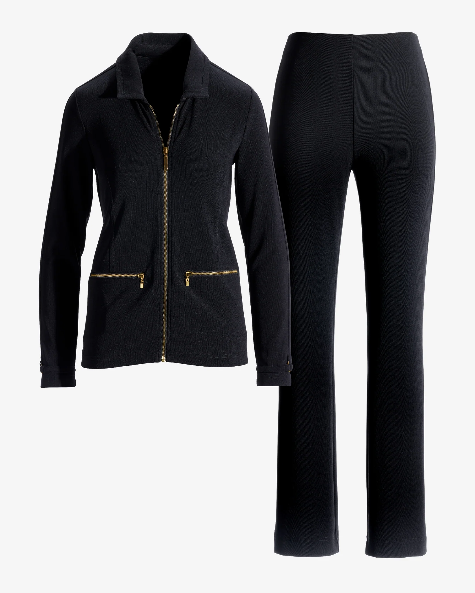 Beyond Travel Collared Sport Set Jet Black - Mycitystee